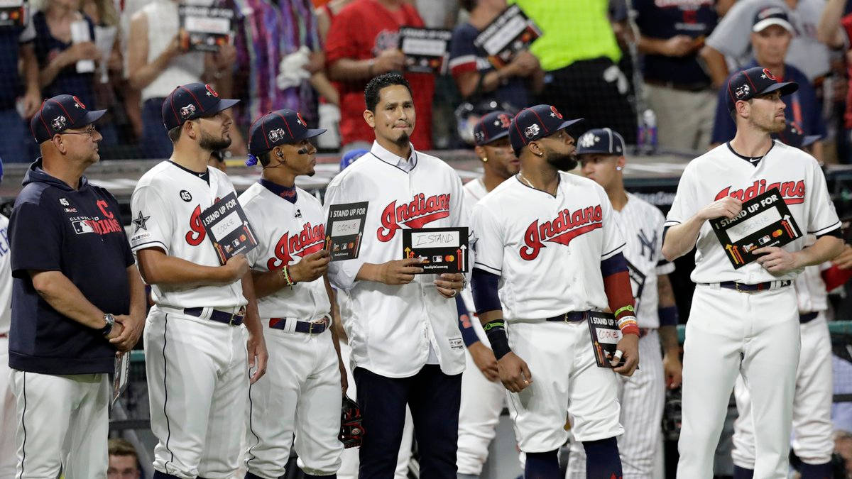 Carlos Carrasco And Teammates Wallpaper