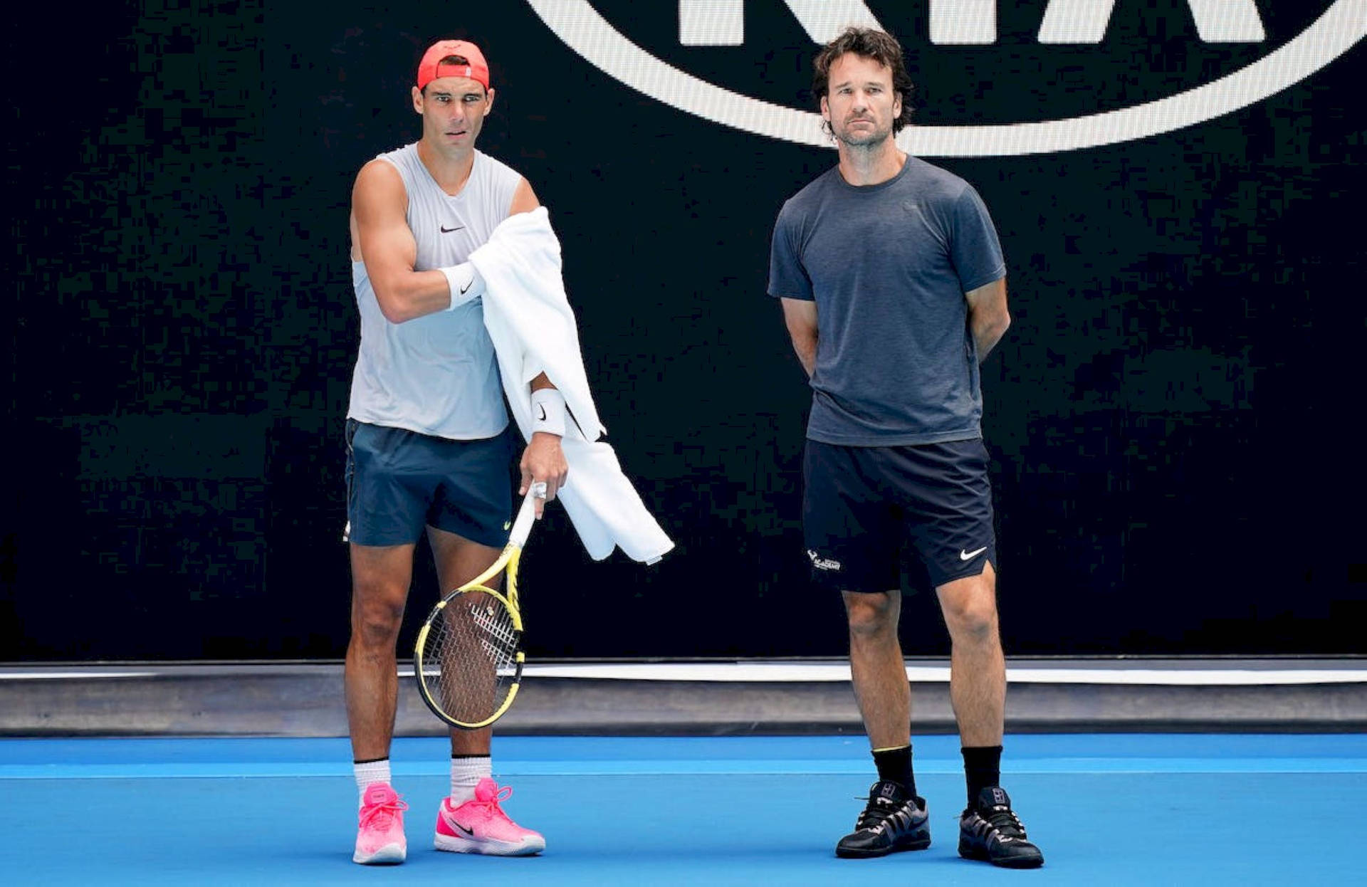 Carlos Moya og Rafael Nadal side om side Wallpaper