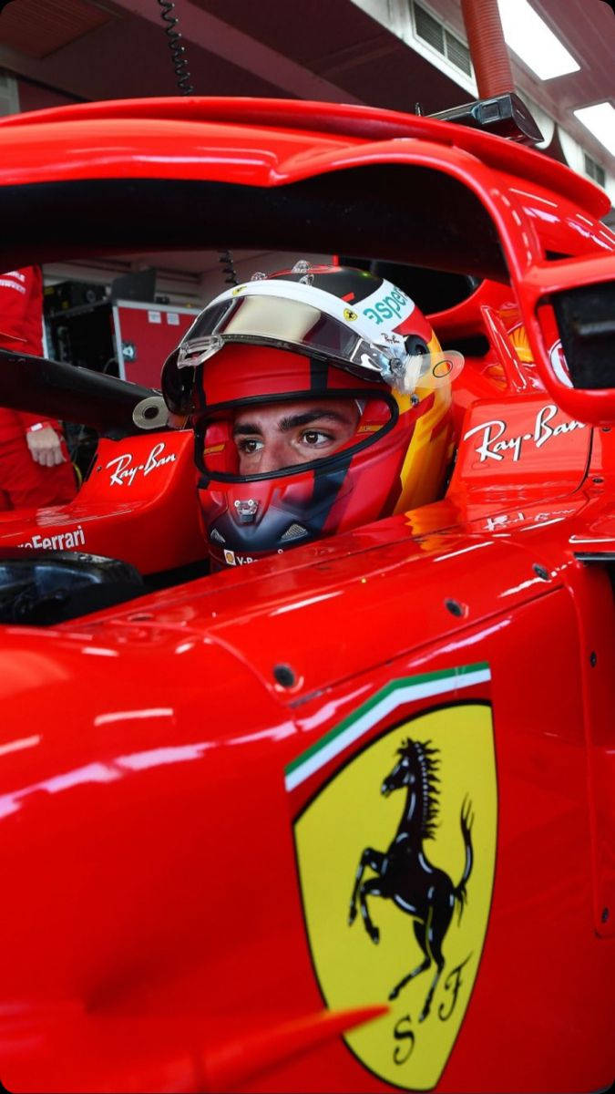 Carlossainz Jr Durante El Gran Premio De Azerbaiyán. Fondo de pantalla