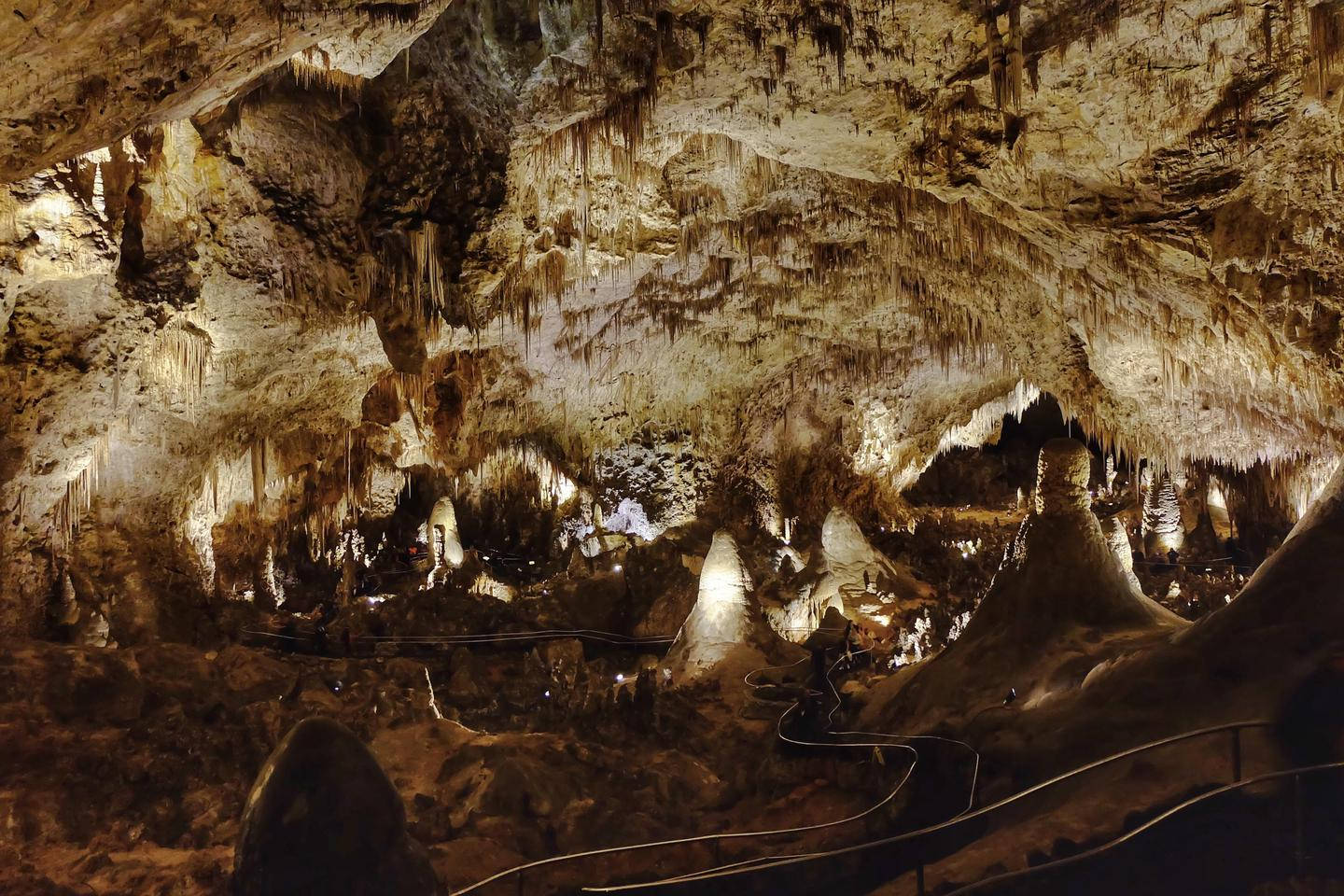 Download Carlsbad Cavern Cool Rock Formations Wallpaper 