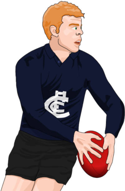 Carlton Football Player Illustration PNG
