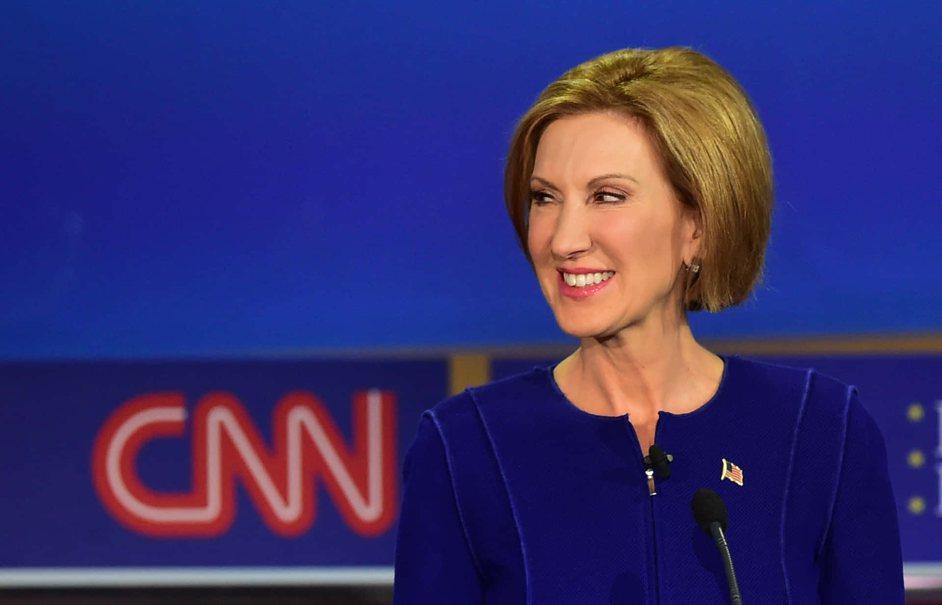 Carly Fiorina With Us Flag Pin Background