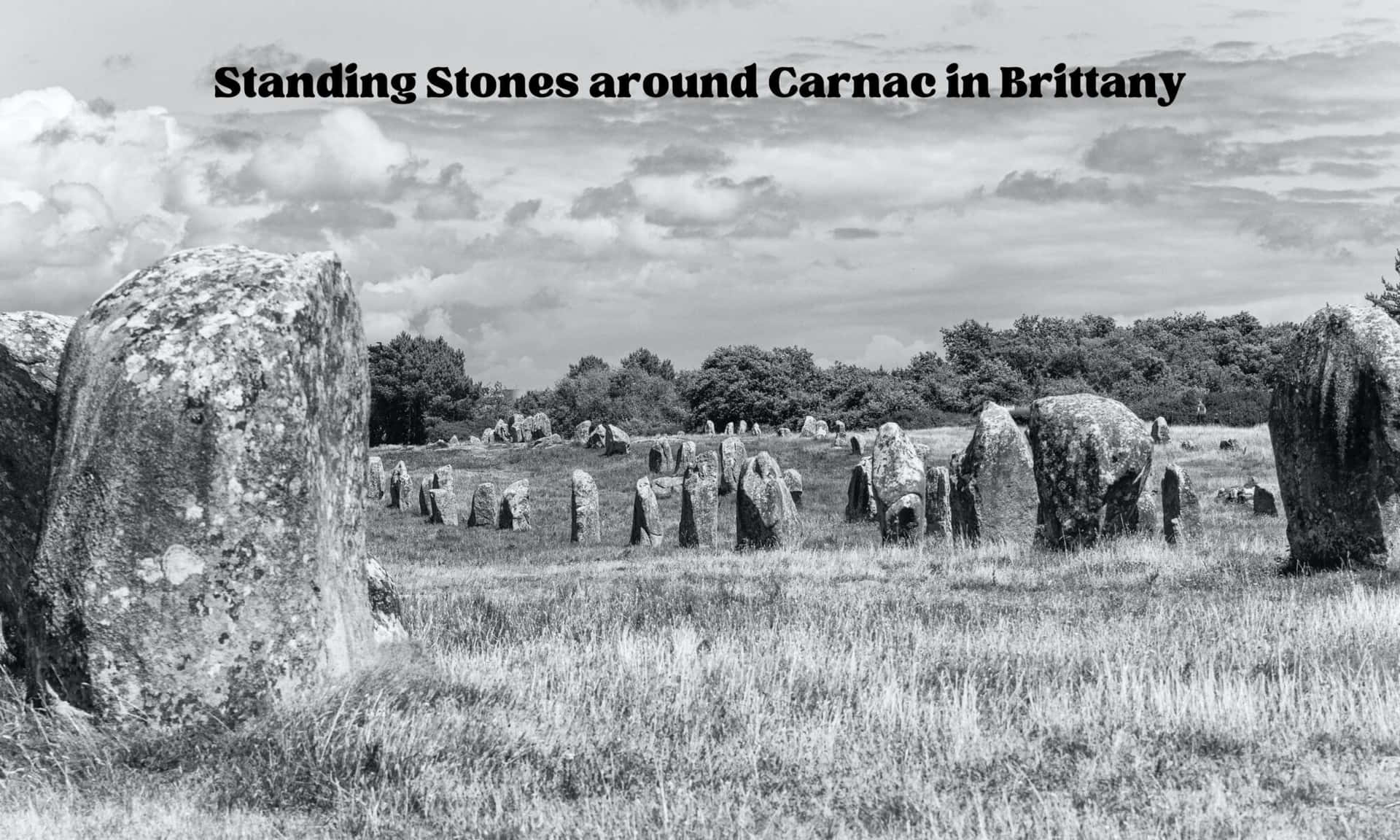 Dramatic Monochrome Shot of Carnac Standing Stones, Brittany, France Wallpaper
