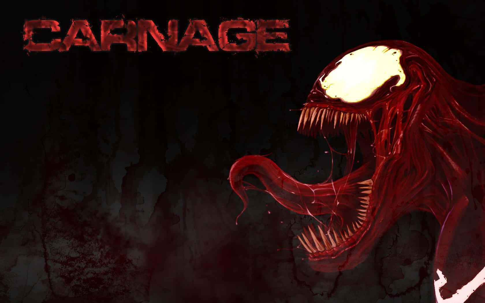 Carnage Unleashed - A fearsome comic book villain erupts with intensity and chaos