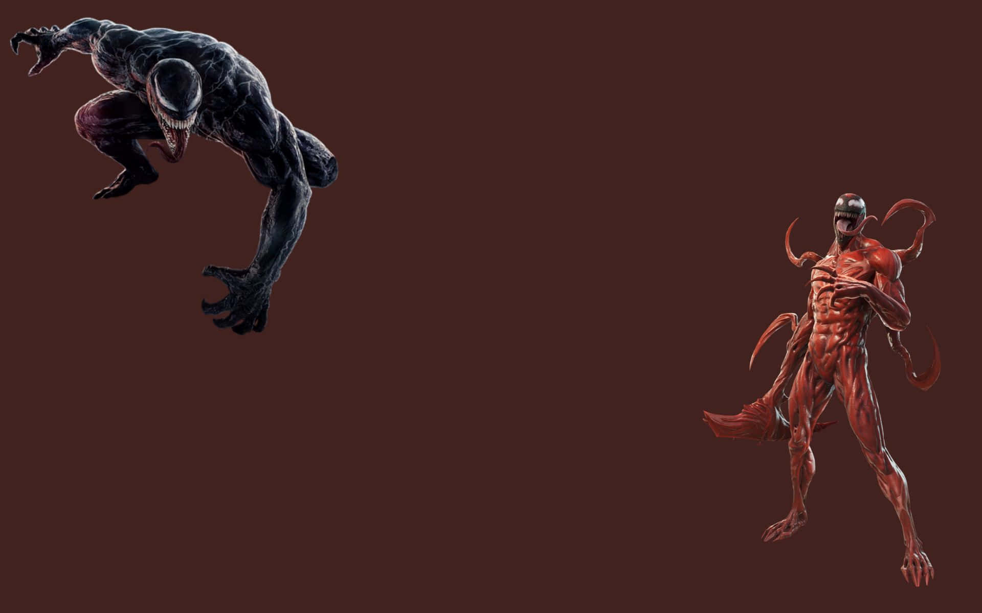 Carnage and Venom Battle in an Epic Face-Off Wallpaper