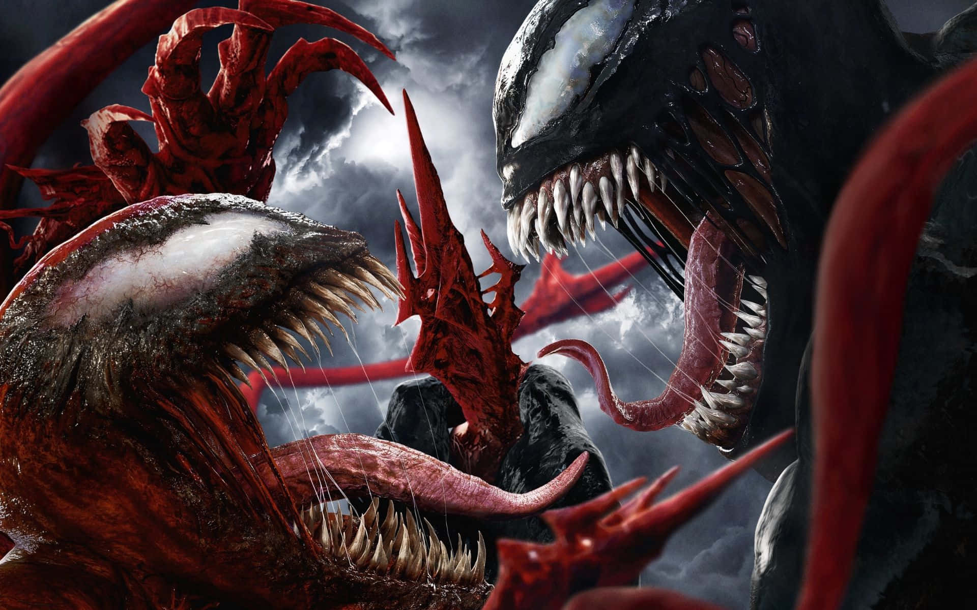 Carnage and Venom Collide in Epic Battle Wallpaper