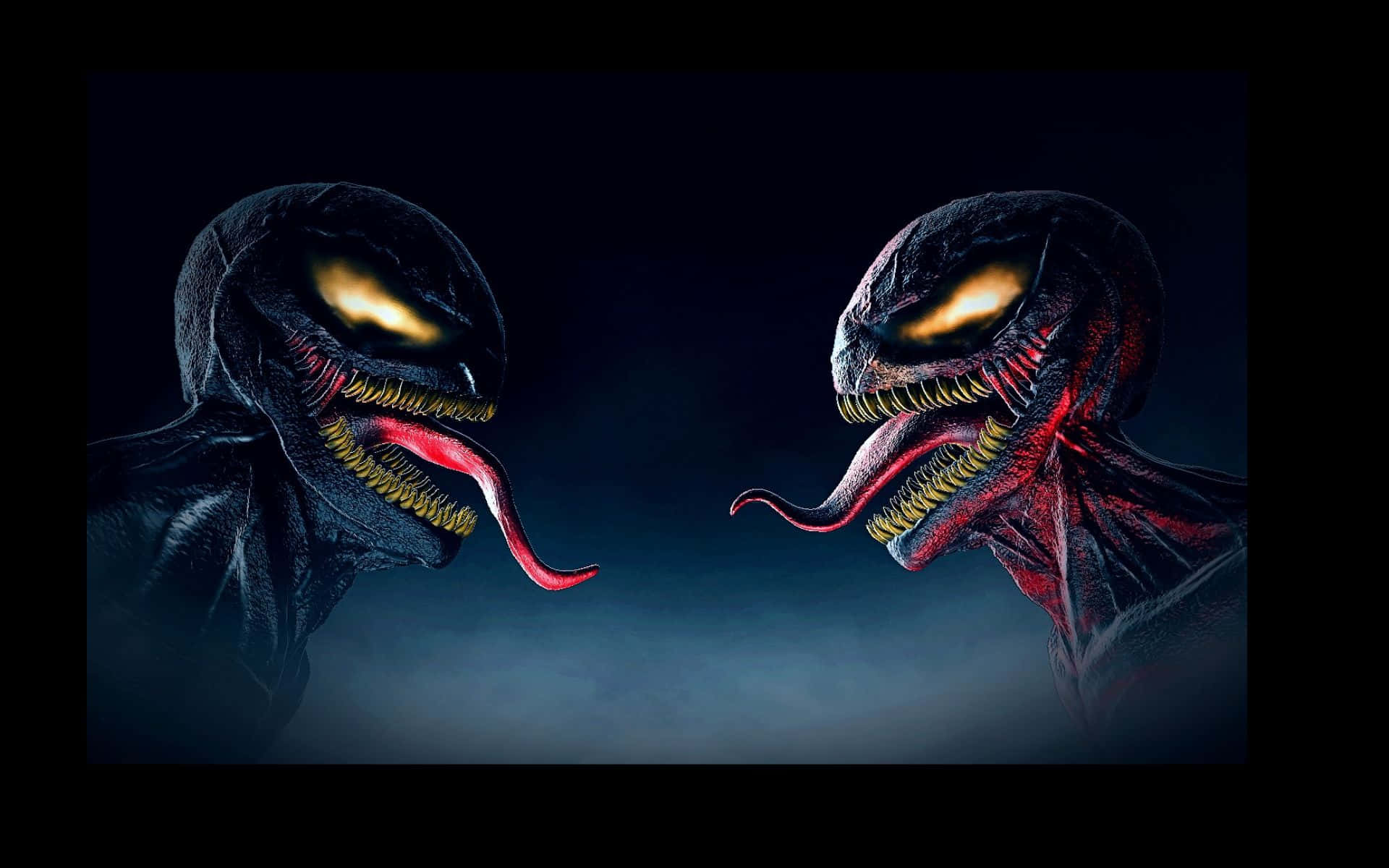 Carnage and Venom Face Off in Epic Battle Wallpaper