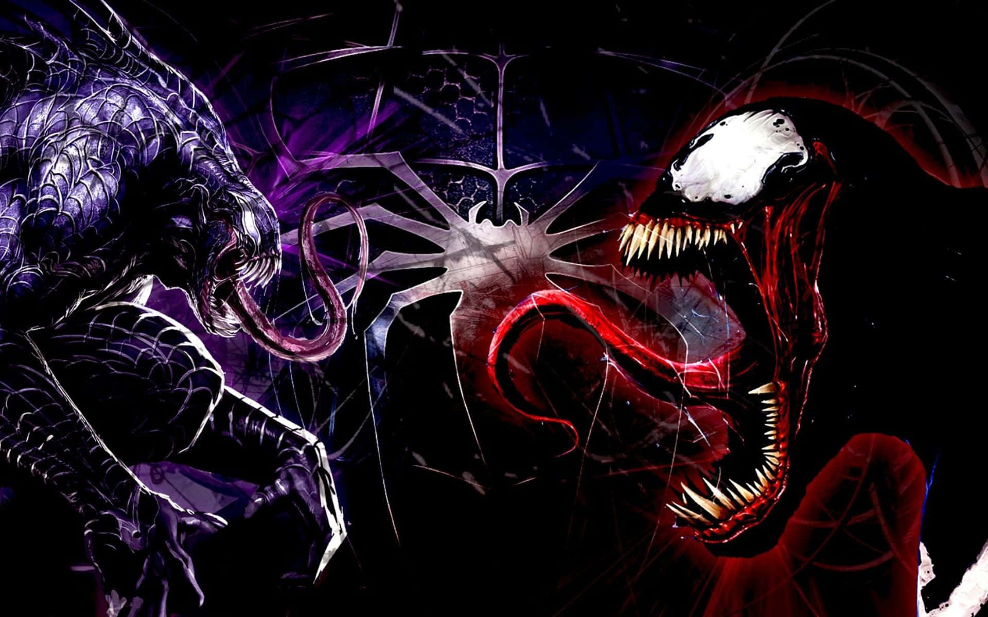 Unleashing Chaos: Carnage vs Venom showdown Wallpaper