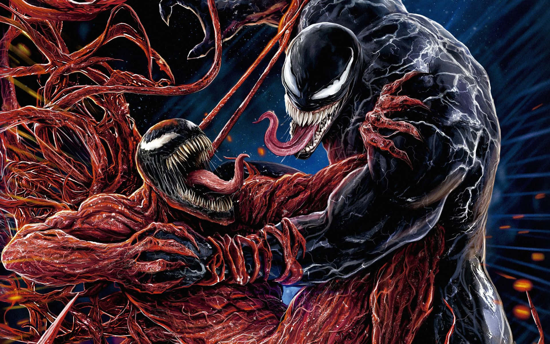 Carnage Vs Venom Epic Battle Wallpaper