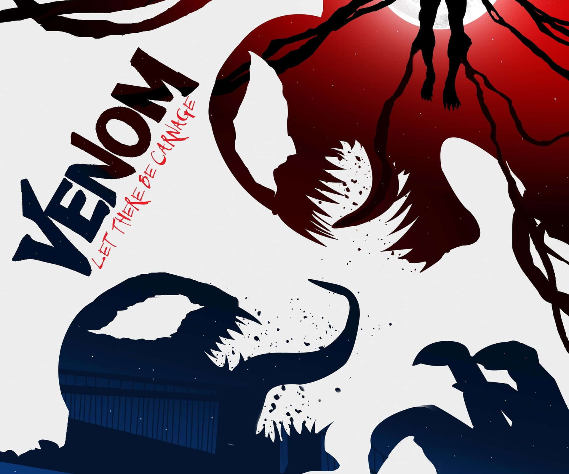 Carnage and Venom Face Off in a Ferocious Battle Wallpaper