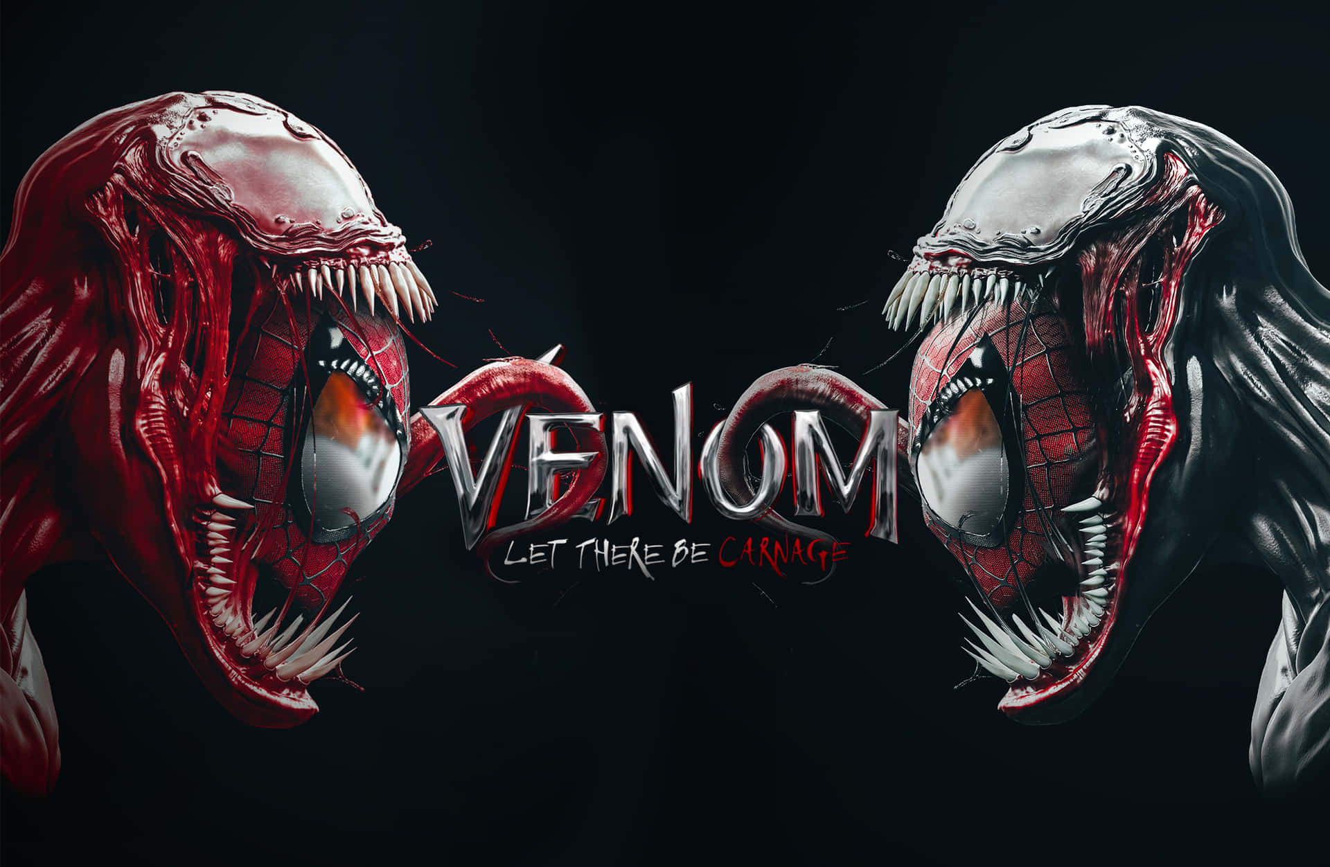 Carnage and Venom Face-off in an Intense Battle Wallpaper