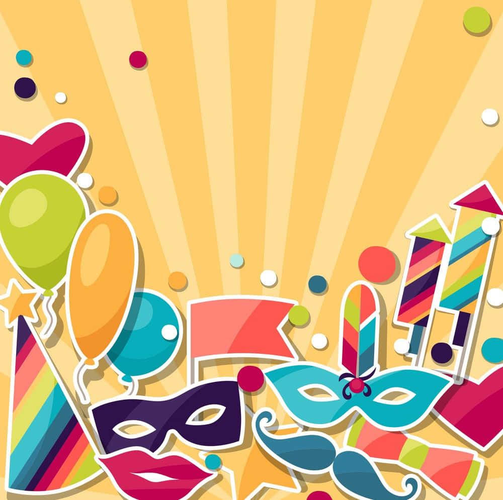 Colorful Stickers Celebration Carnival Background