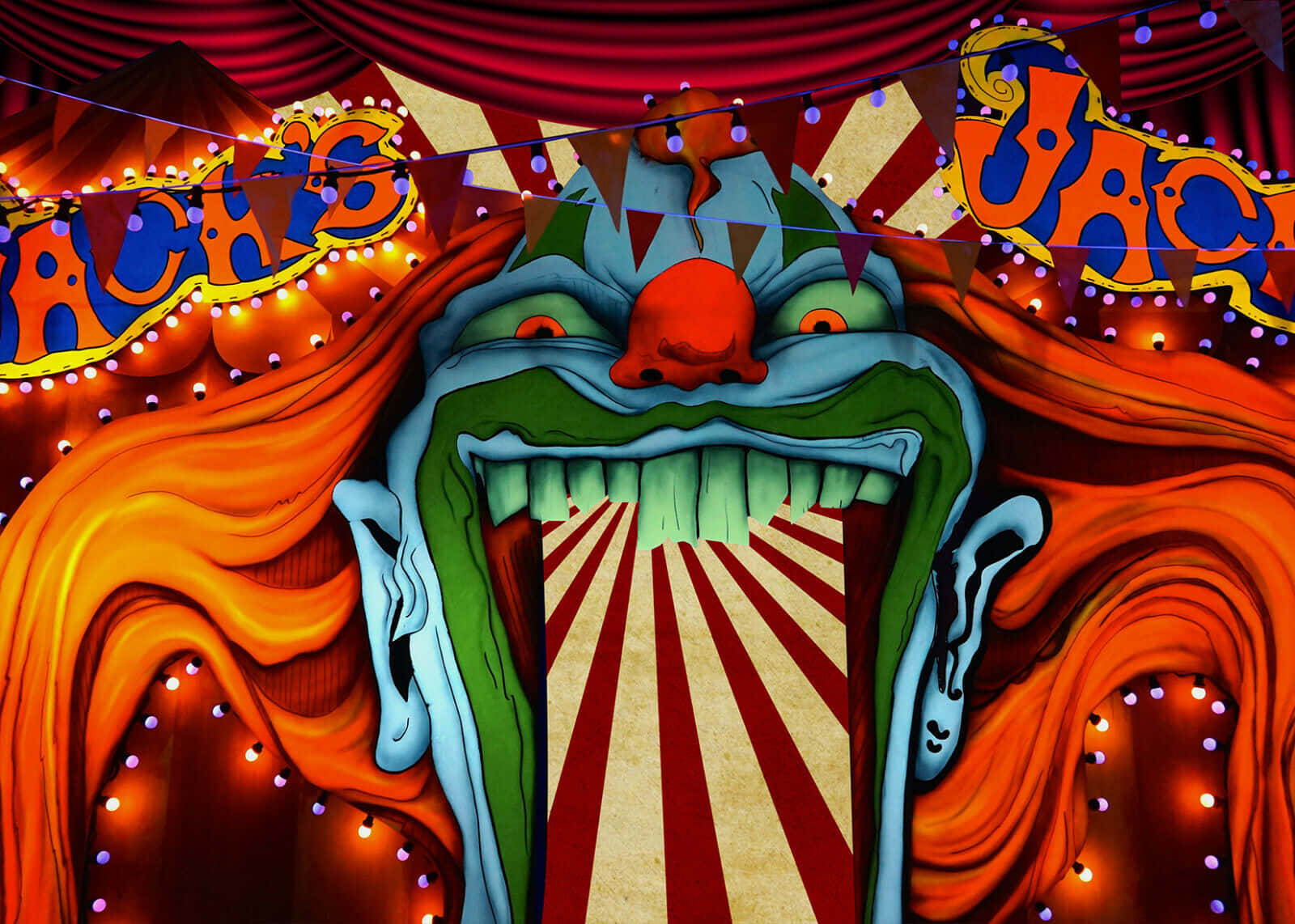 Spooky Clown Circus Carnival Background
