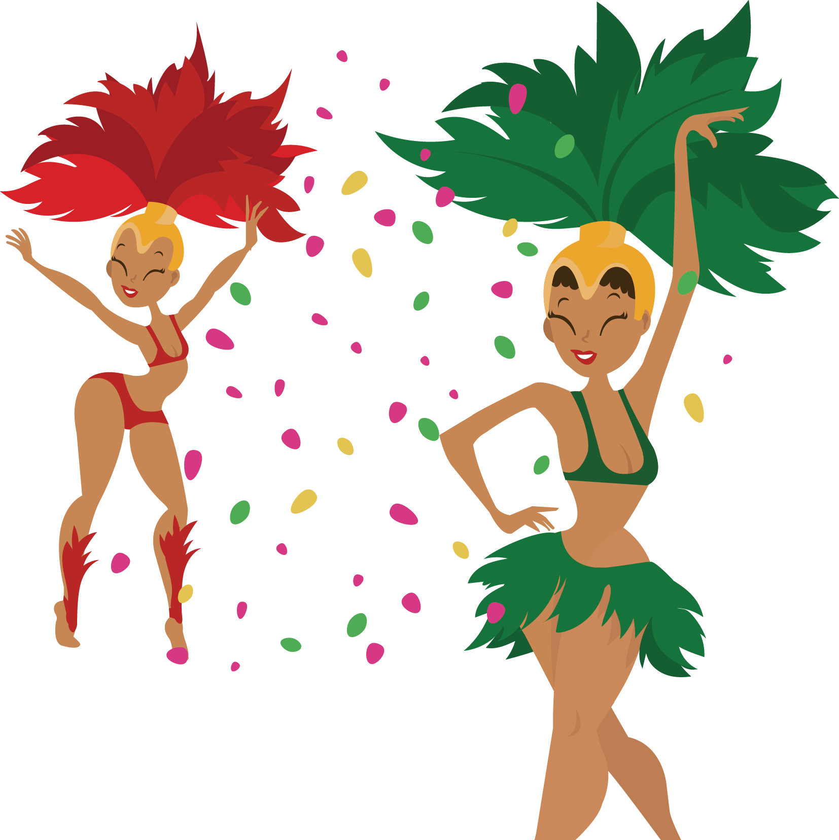 Carnival Dancers Illustration PNG