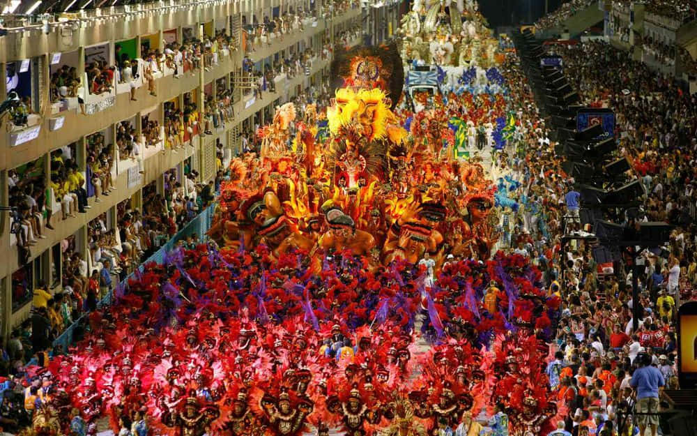 Immaginedi Una Grande Folla Di Persone Durante Il Carnevale