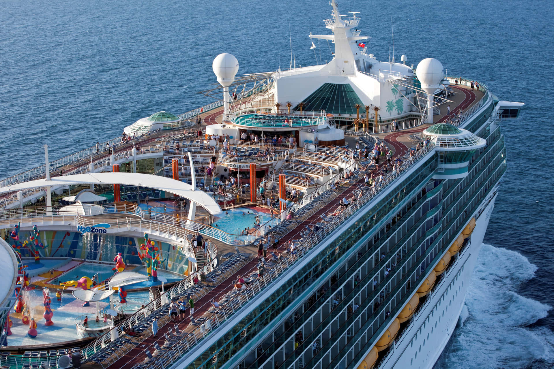 A Cruise Ship With A Large Pool
