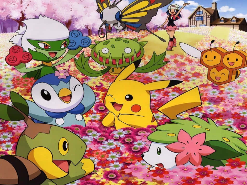 Carnivine With Pikachu And Friends Wallpaper