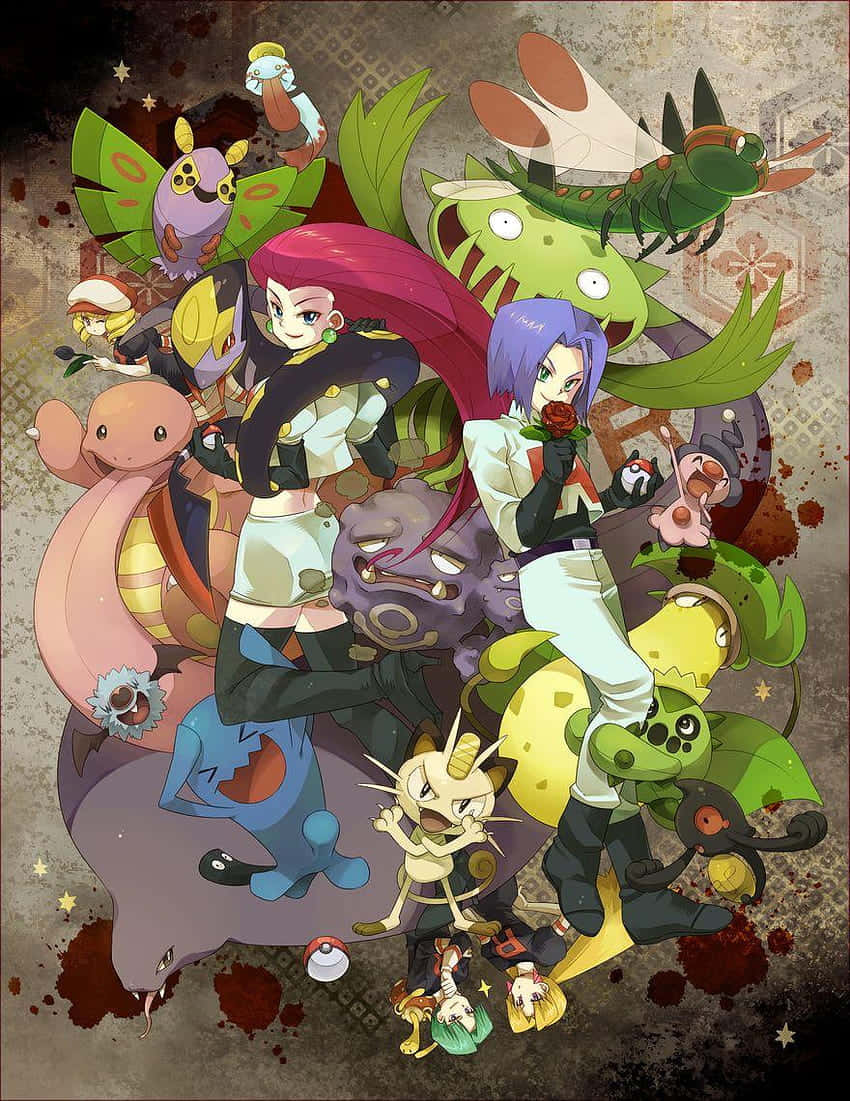 Carnivine With Team Rocket's Jessie And James Wallpaper
