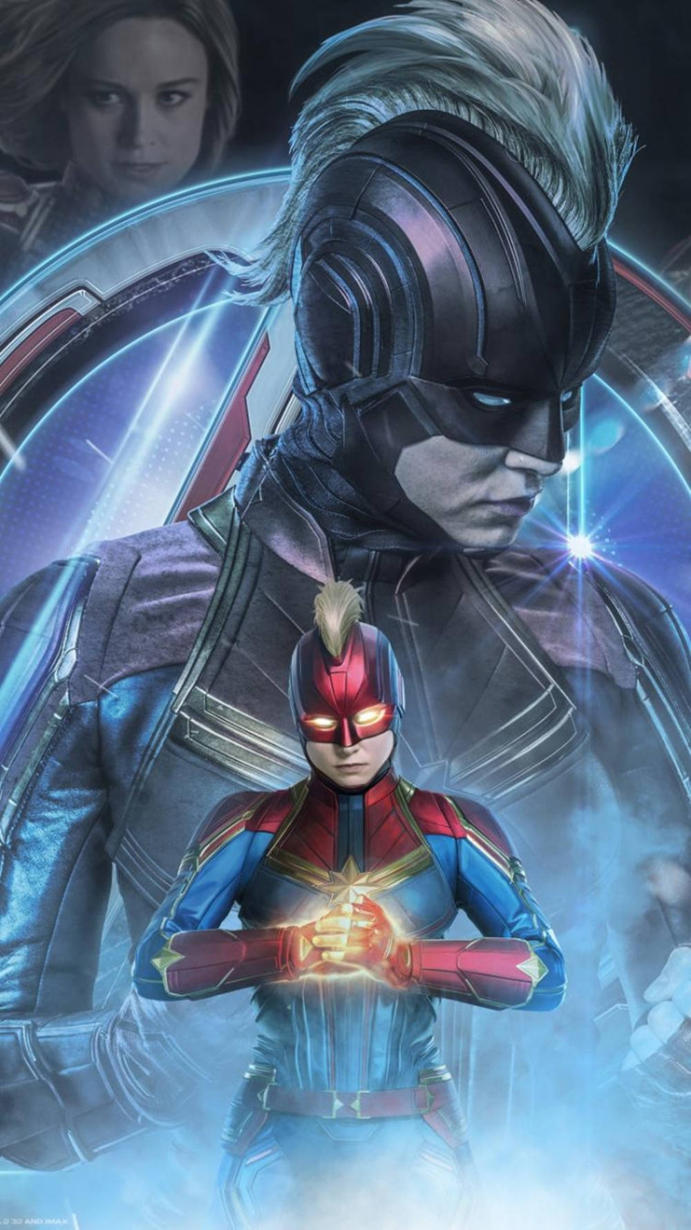Carol Danvers Og Kaptajn Marvel Iphone Wallpaper