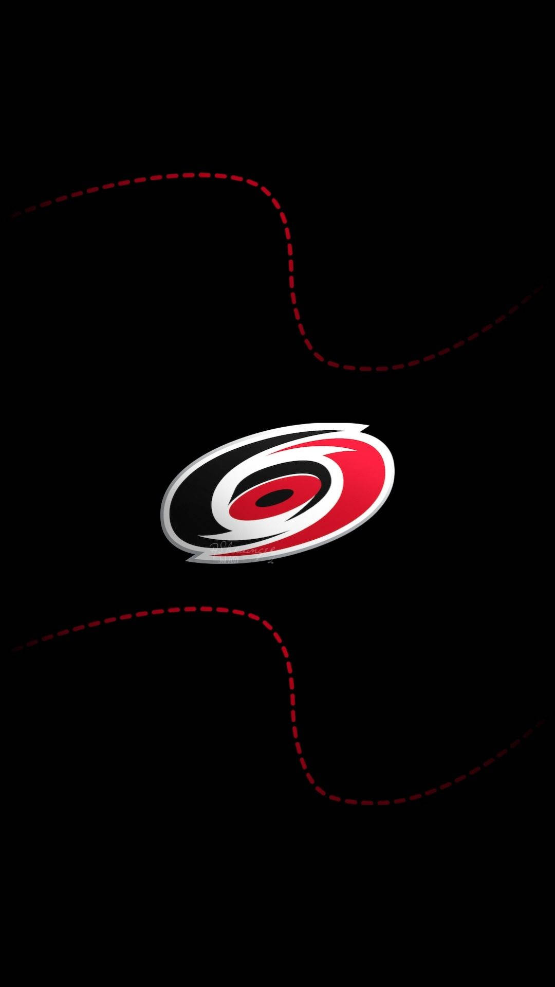 Carolina Hurricanes With Red Dotted Lines Wallpaper