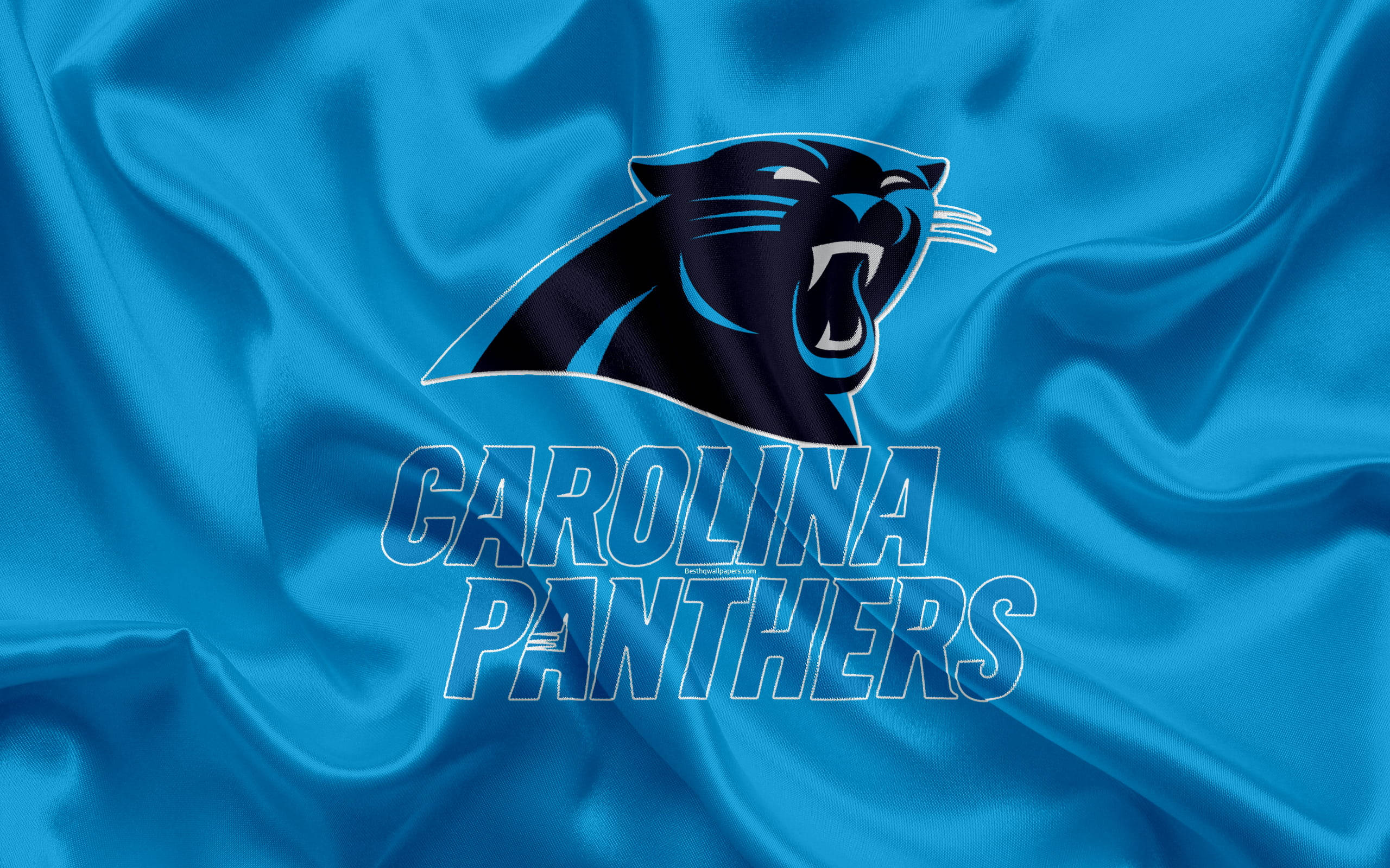 Carolina Panthers Logo On Satin Wallpaper