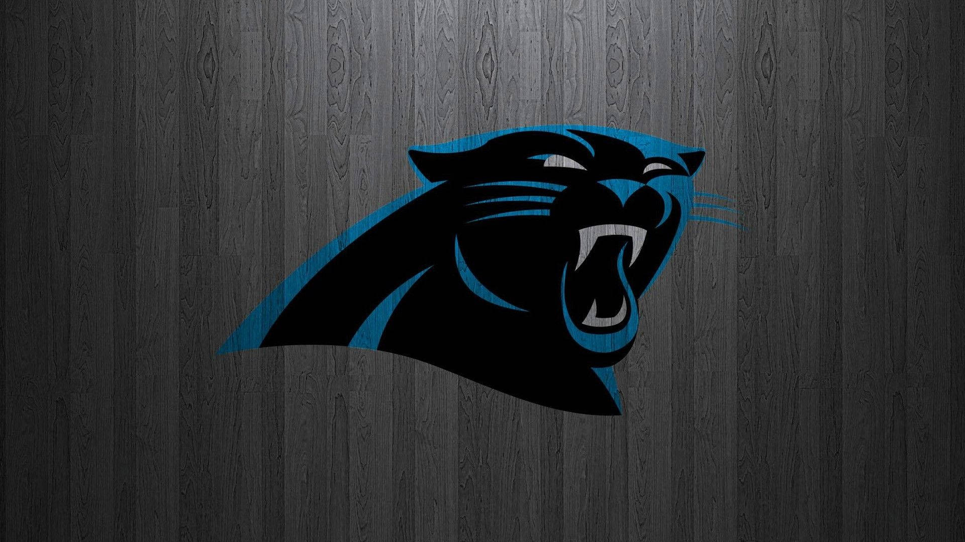 Carolina Panthers Logo On Wood Panels Wallpaper