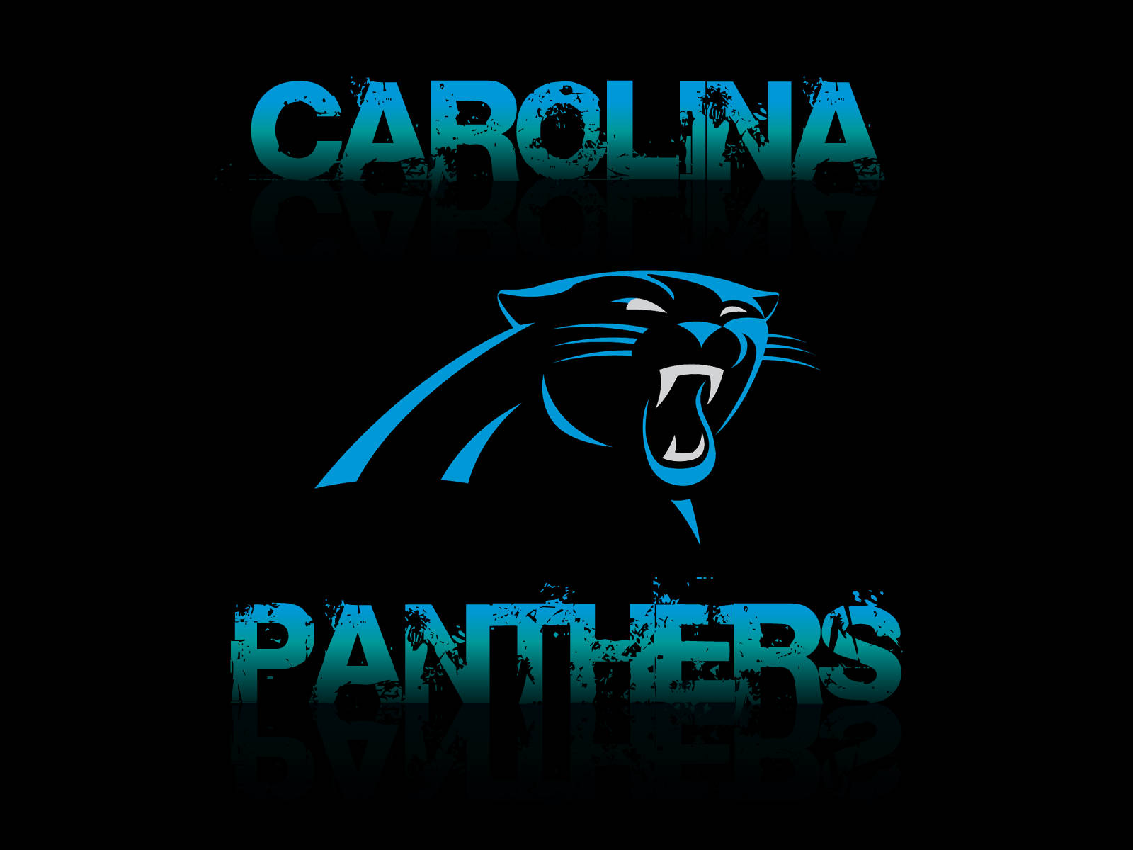 Carolina Panthers Logo With Gradient Word Art Wallpaper