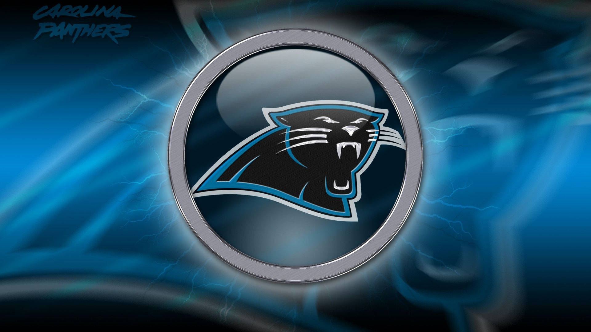 Carolina Panthers On Circular Logo Wallpaper