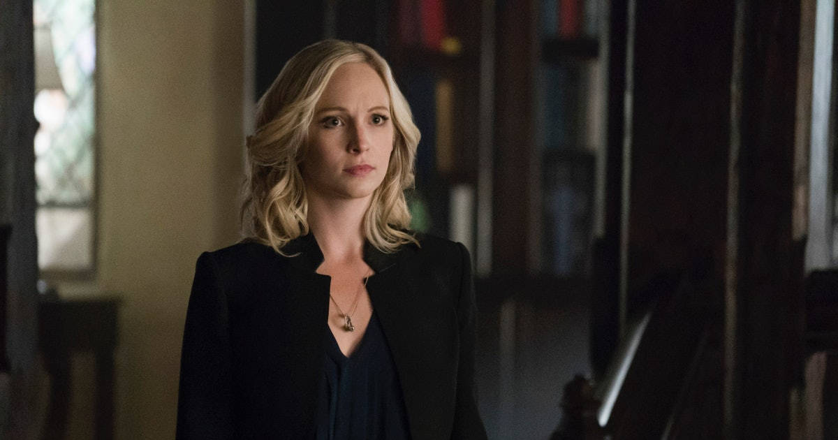 Caroline Forbes In All Black Outfit Wallpaper