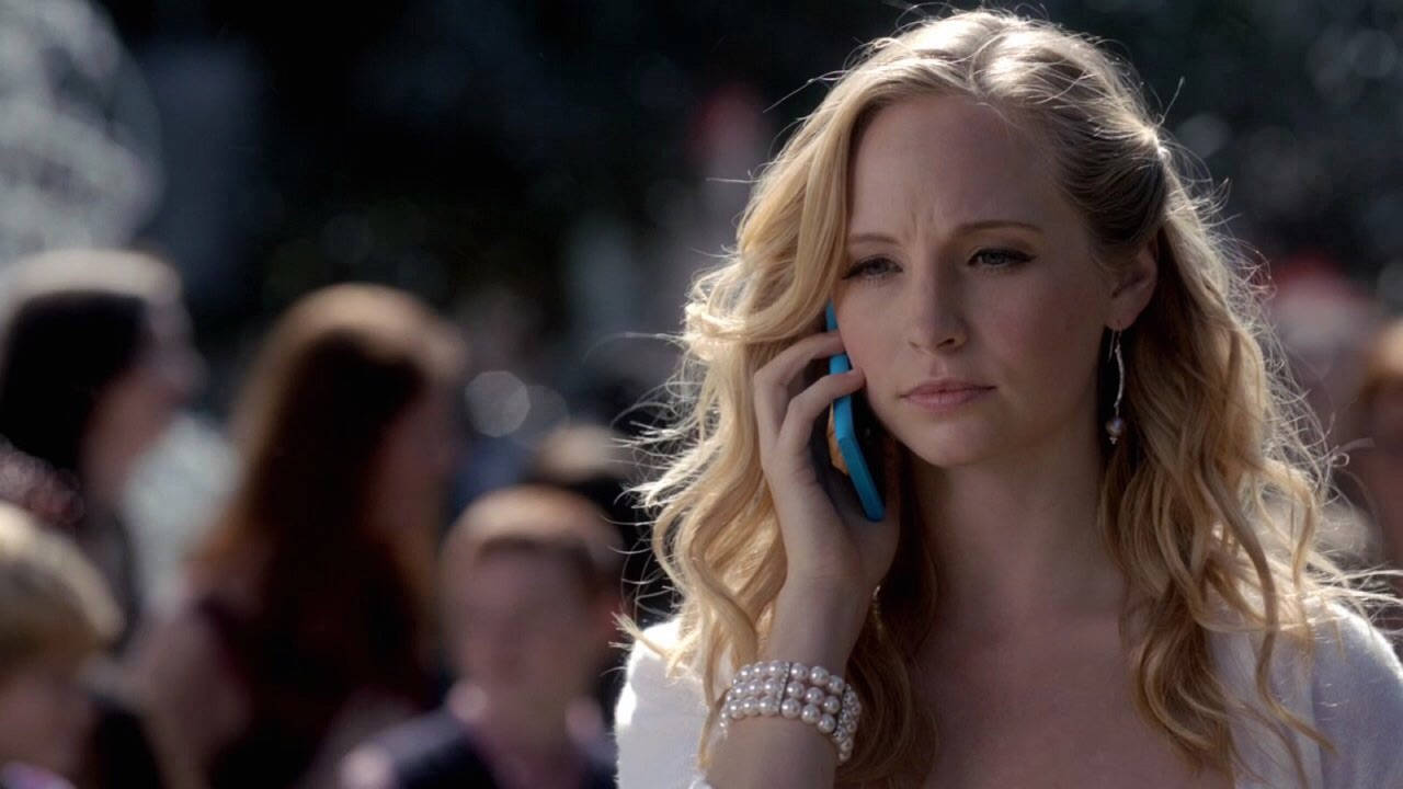 Caroline Forbes On The Phone Wallpaper