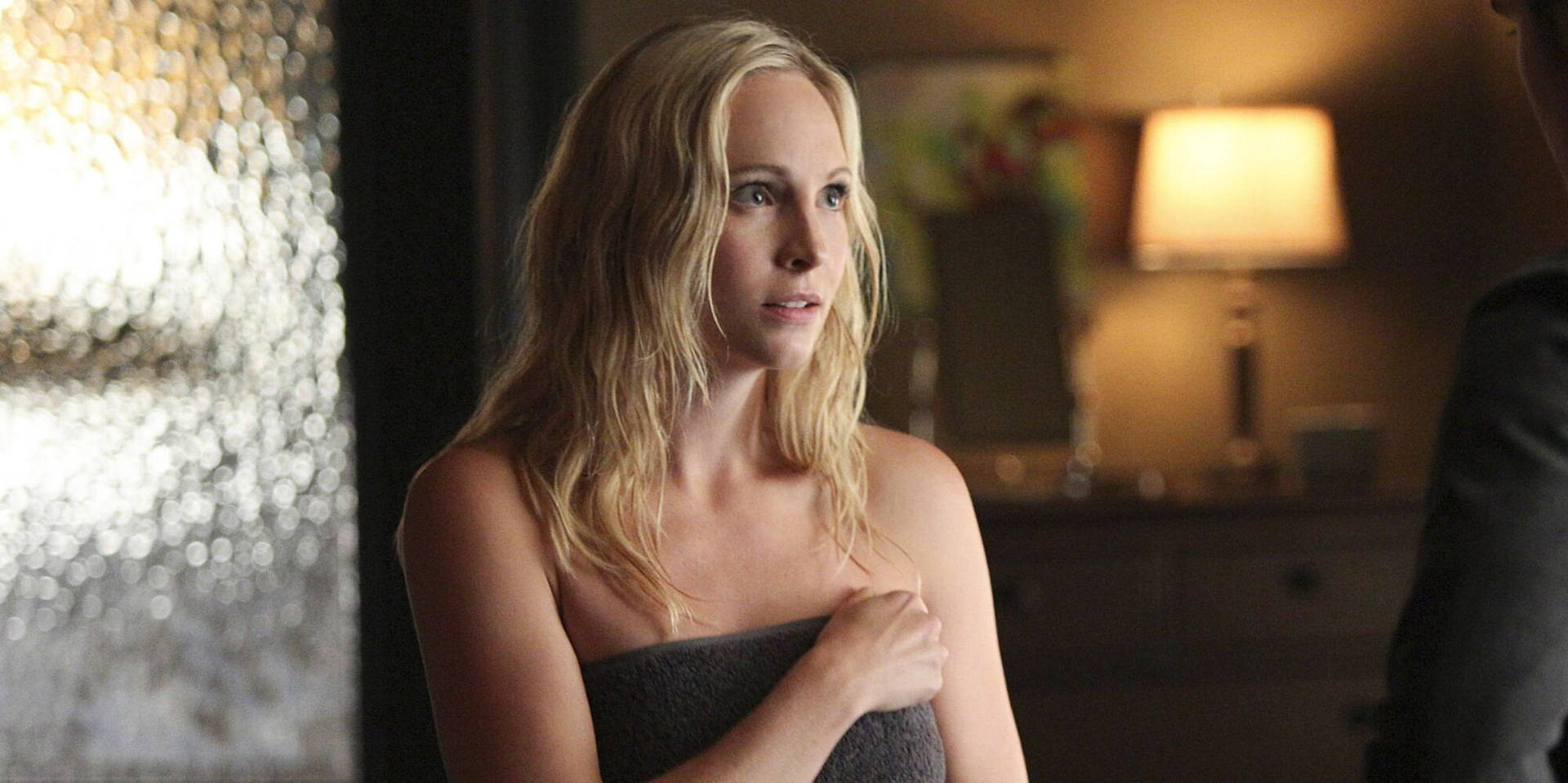 Caroline Forbes With Towel Wallpaper