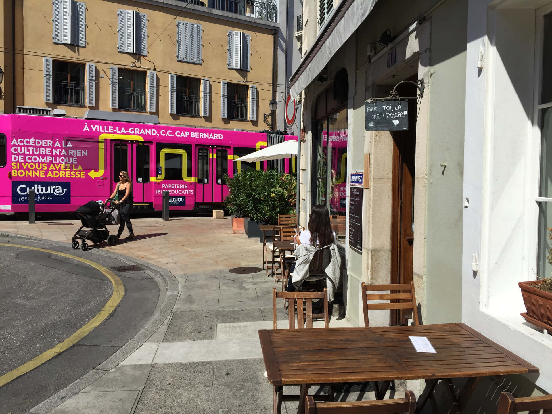 Carouge Cityscapewith Tram Wallpaper