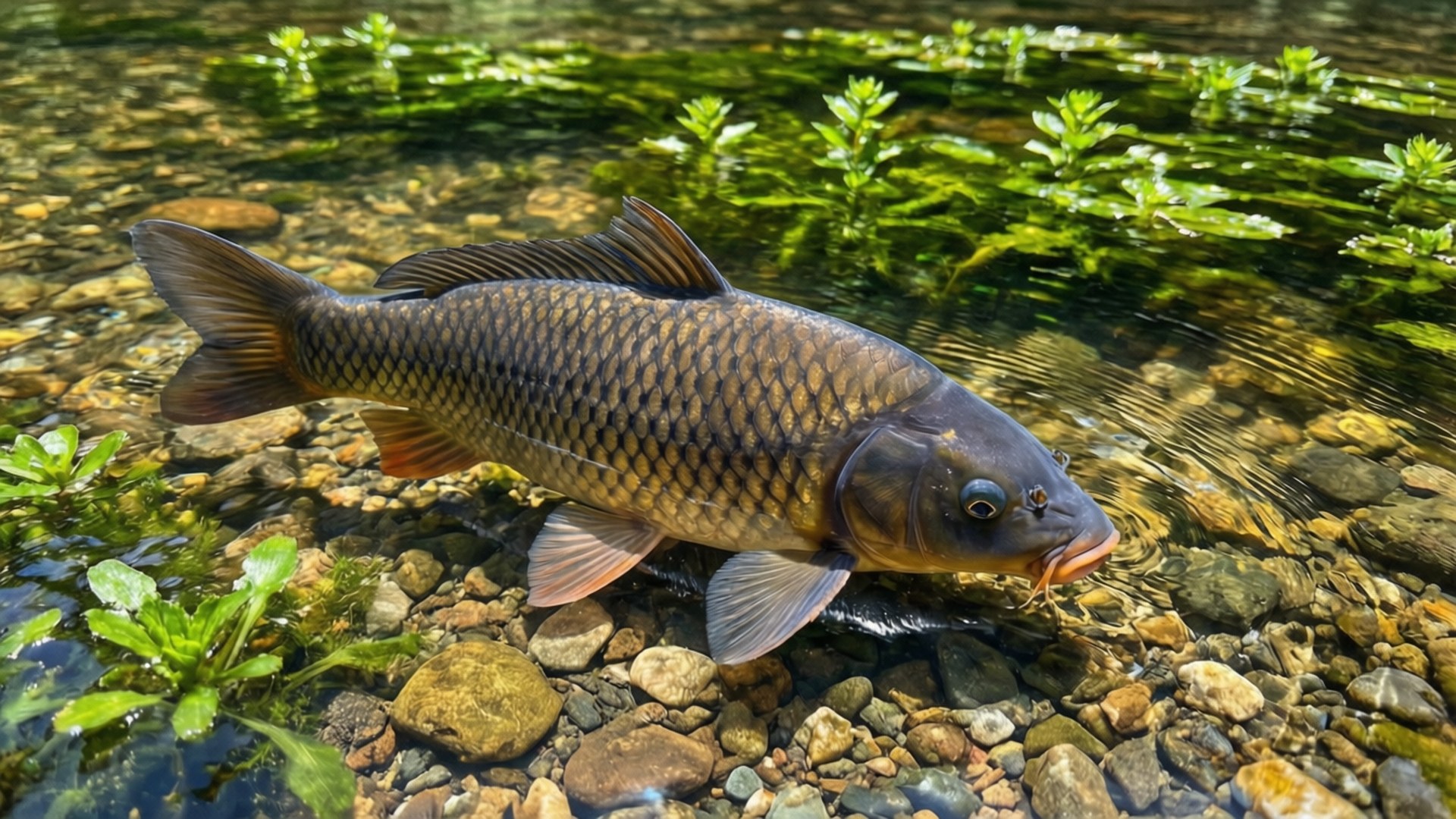 Carpa em rio claro Papéis de Parede