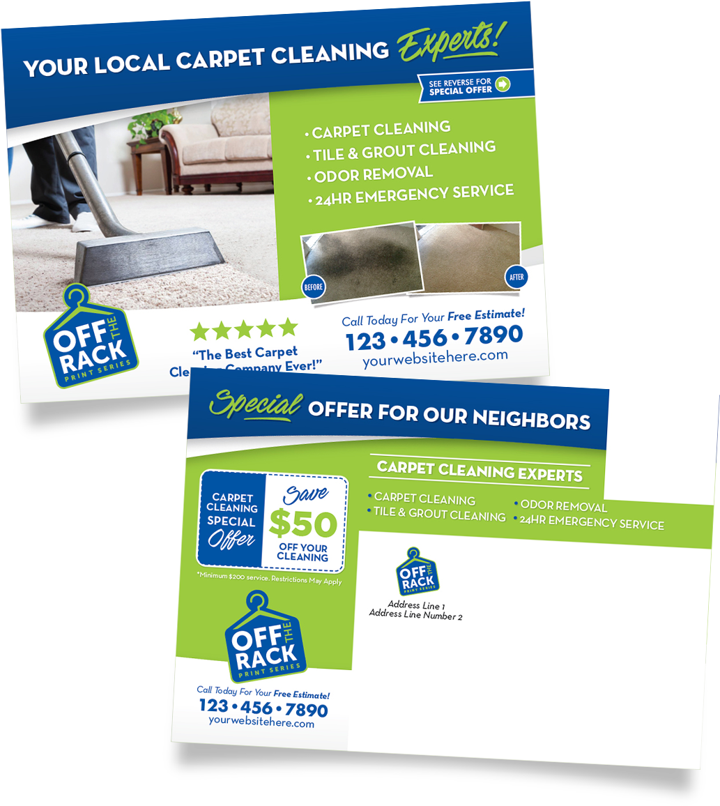Carpet Cleaning Service Postcard Design PNG