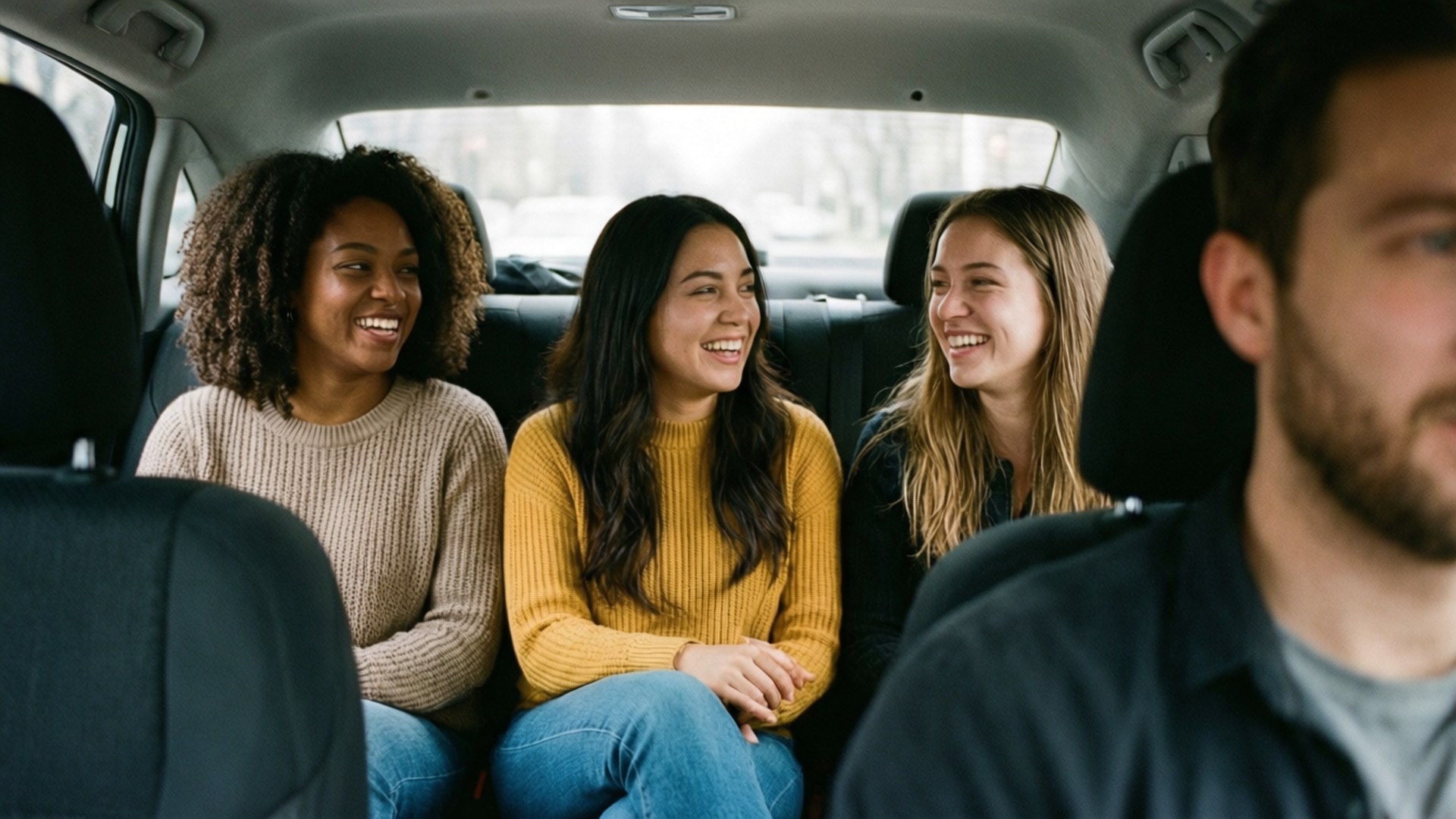 Lyft Line shared ride with happy passengers. — Lyft Wallpaper