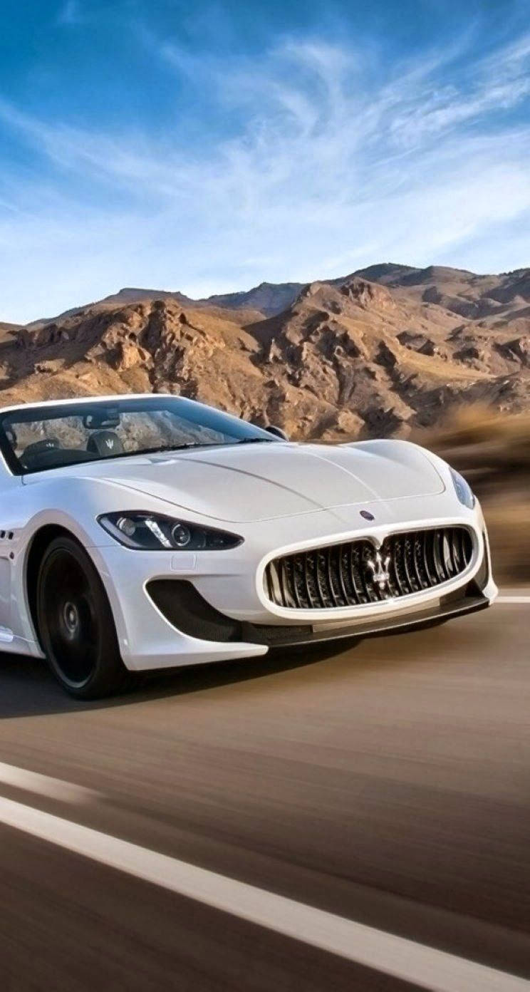 Carro Maserati Grancabrio Branco Para Iphone Papel de Parede