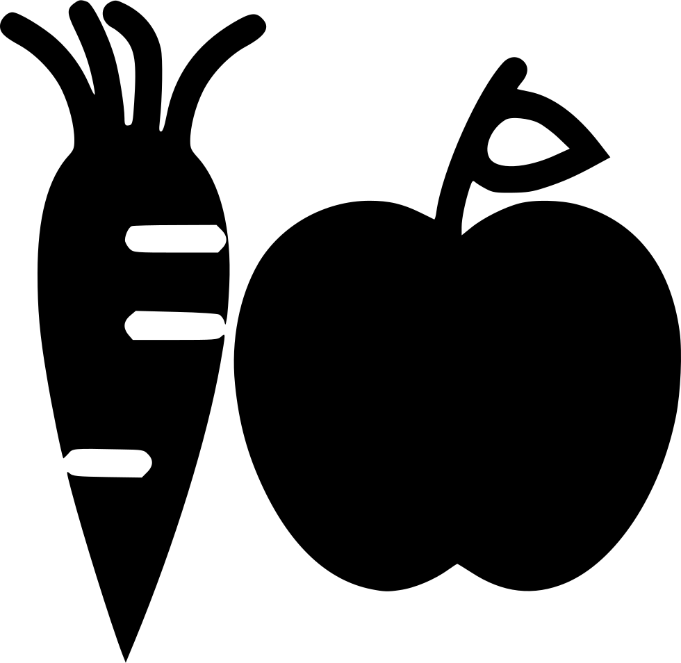 Carrotand Apple Silhouette PNG