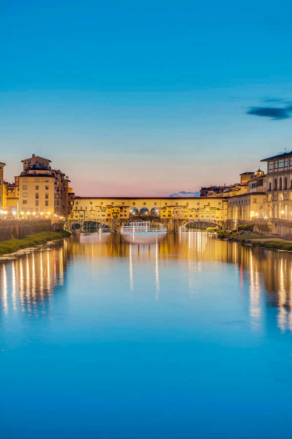 Bær Uovervindelig Ponte Vecchio River Regnbue Wallpaper