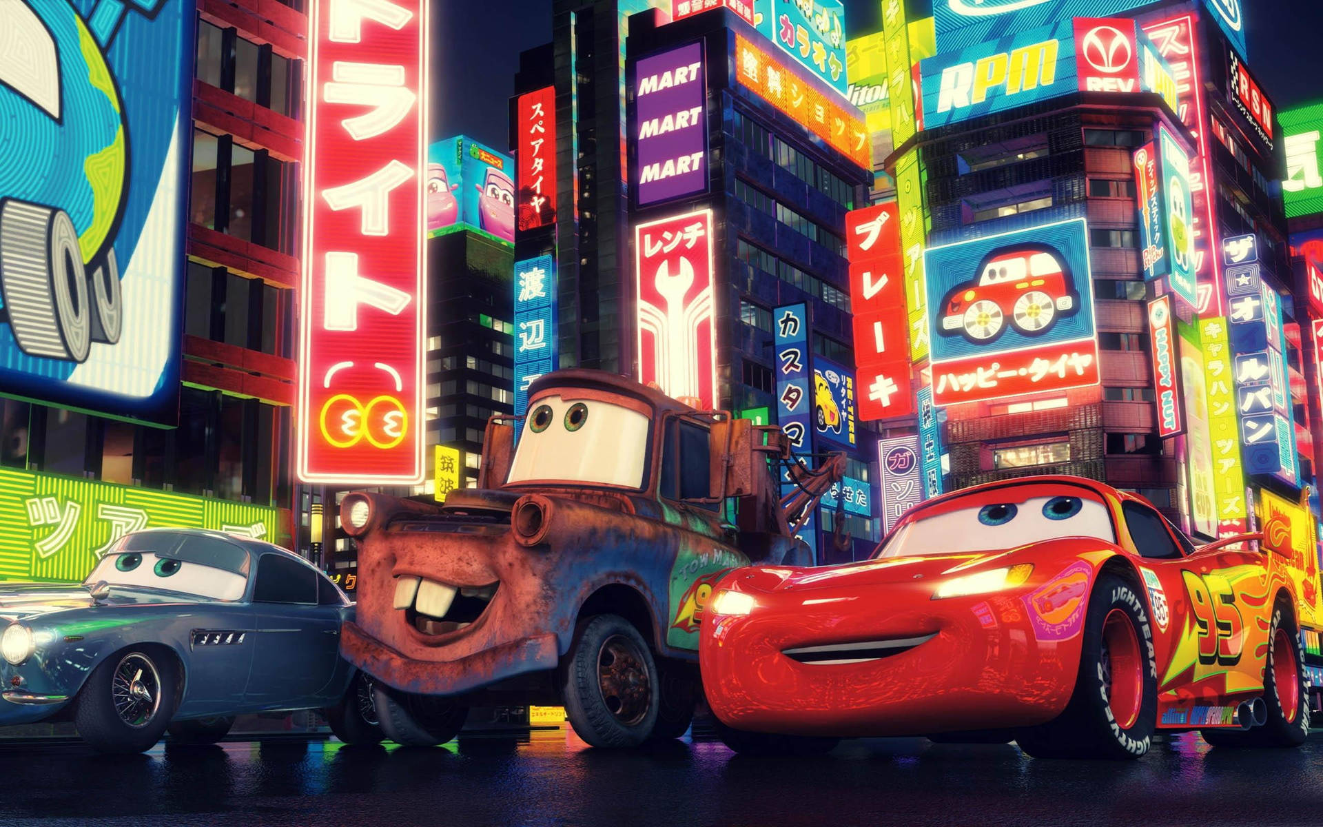 Cars 2 Tokyo Streets Background