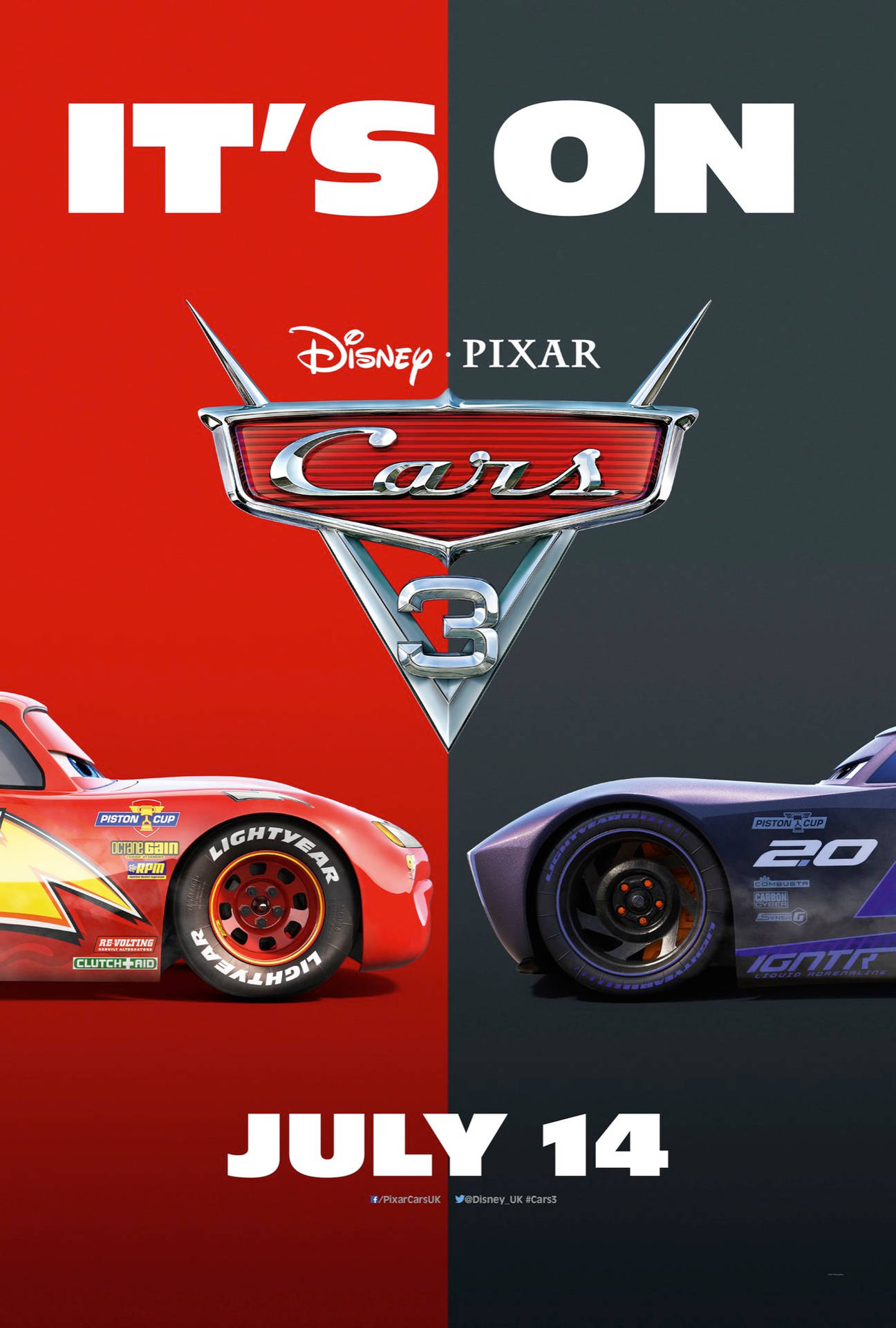 Cars 3 Poster Lightning Vs Jackson Wallpaper