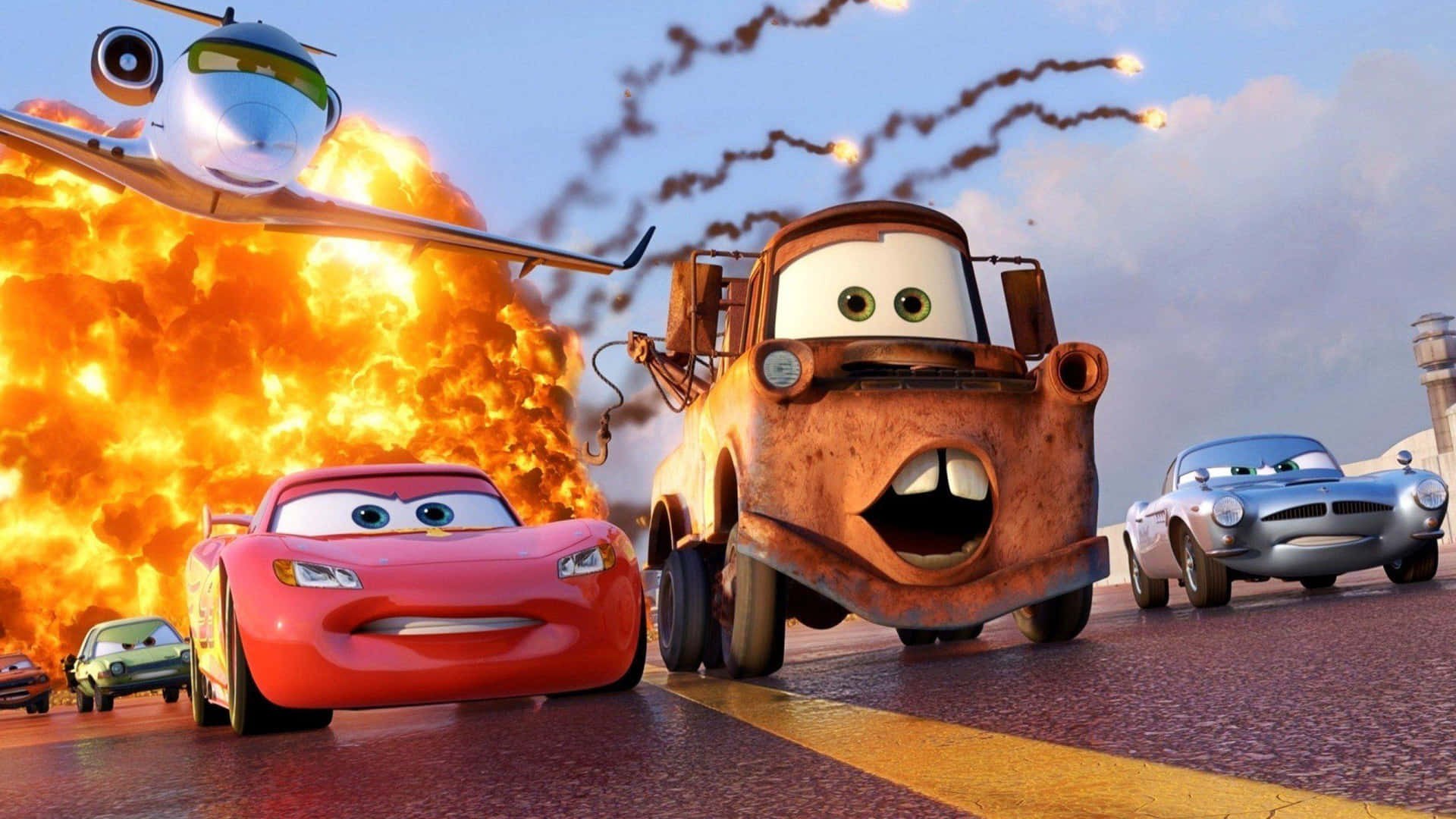 Cars In The Movie With A Plane And Explosion