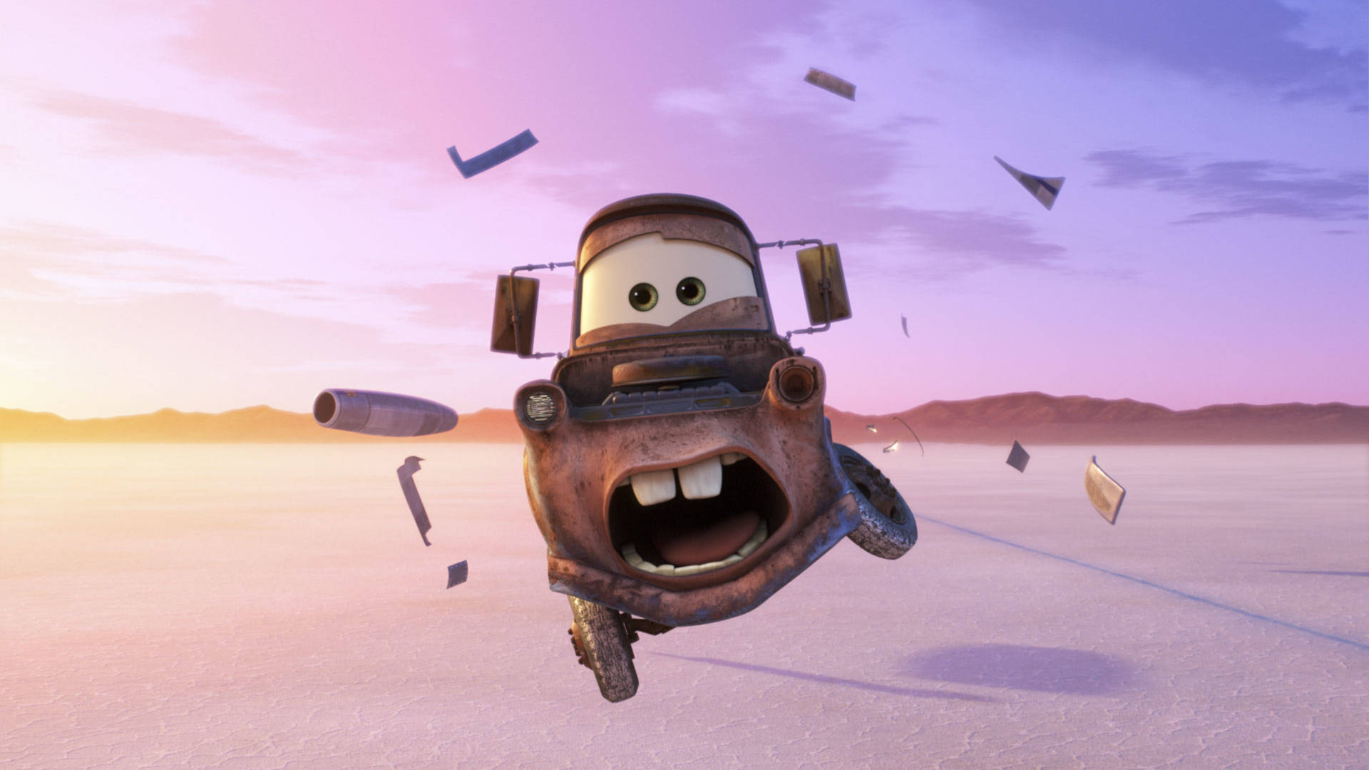 Cars Mater Floating Background