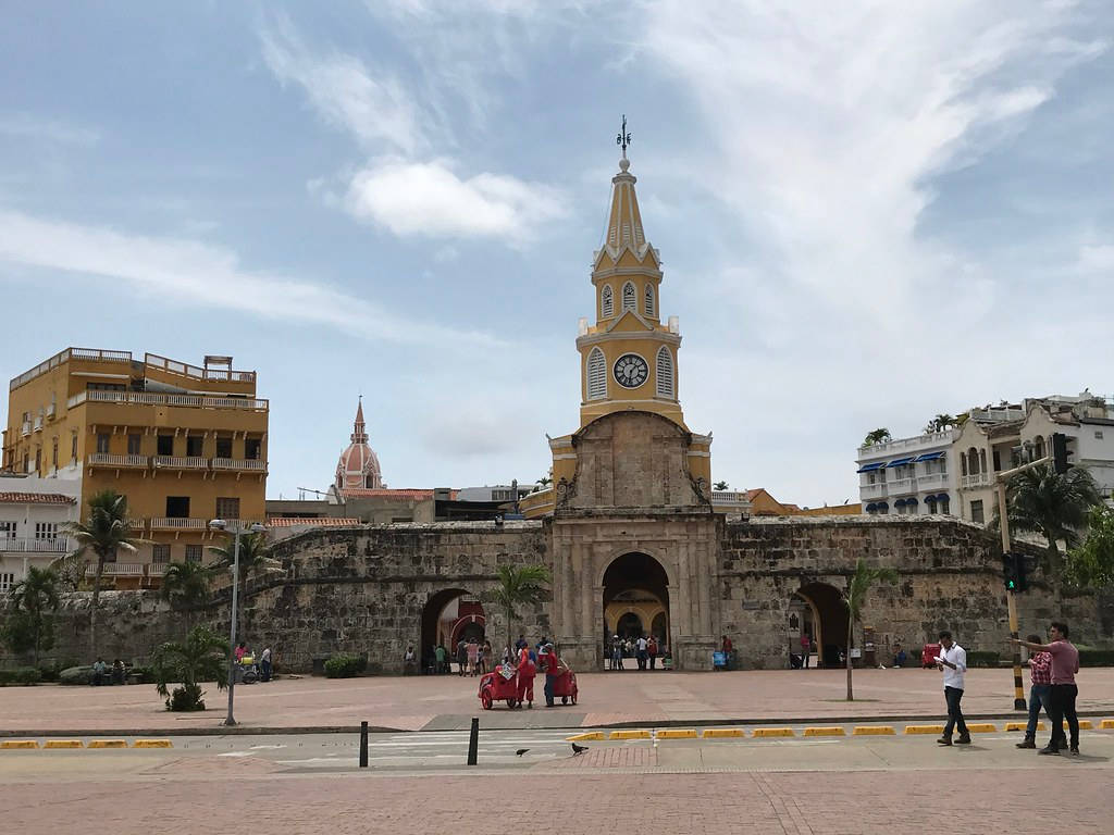 Cartagena Clock Tower Front View Wallpaper