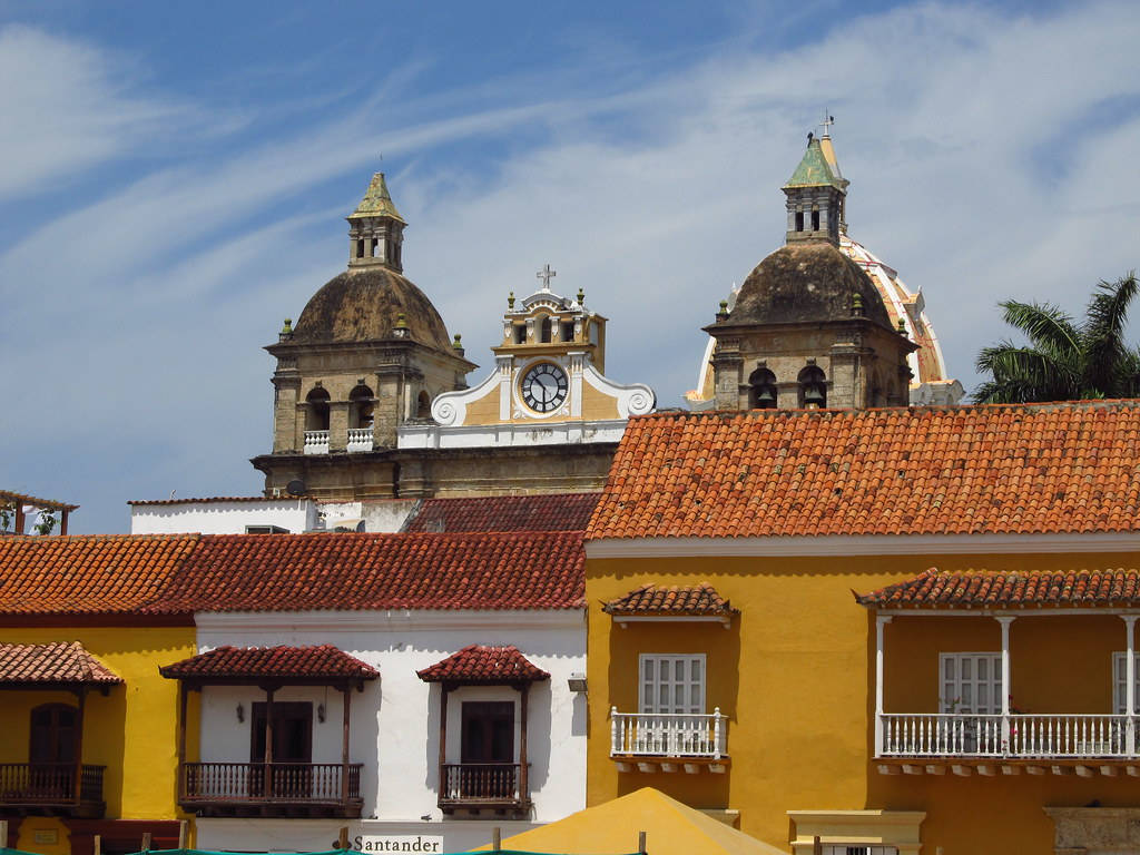 Cartagena Plaza De La Aduana Roof Wallpaper