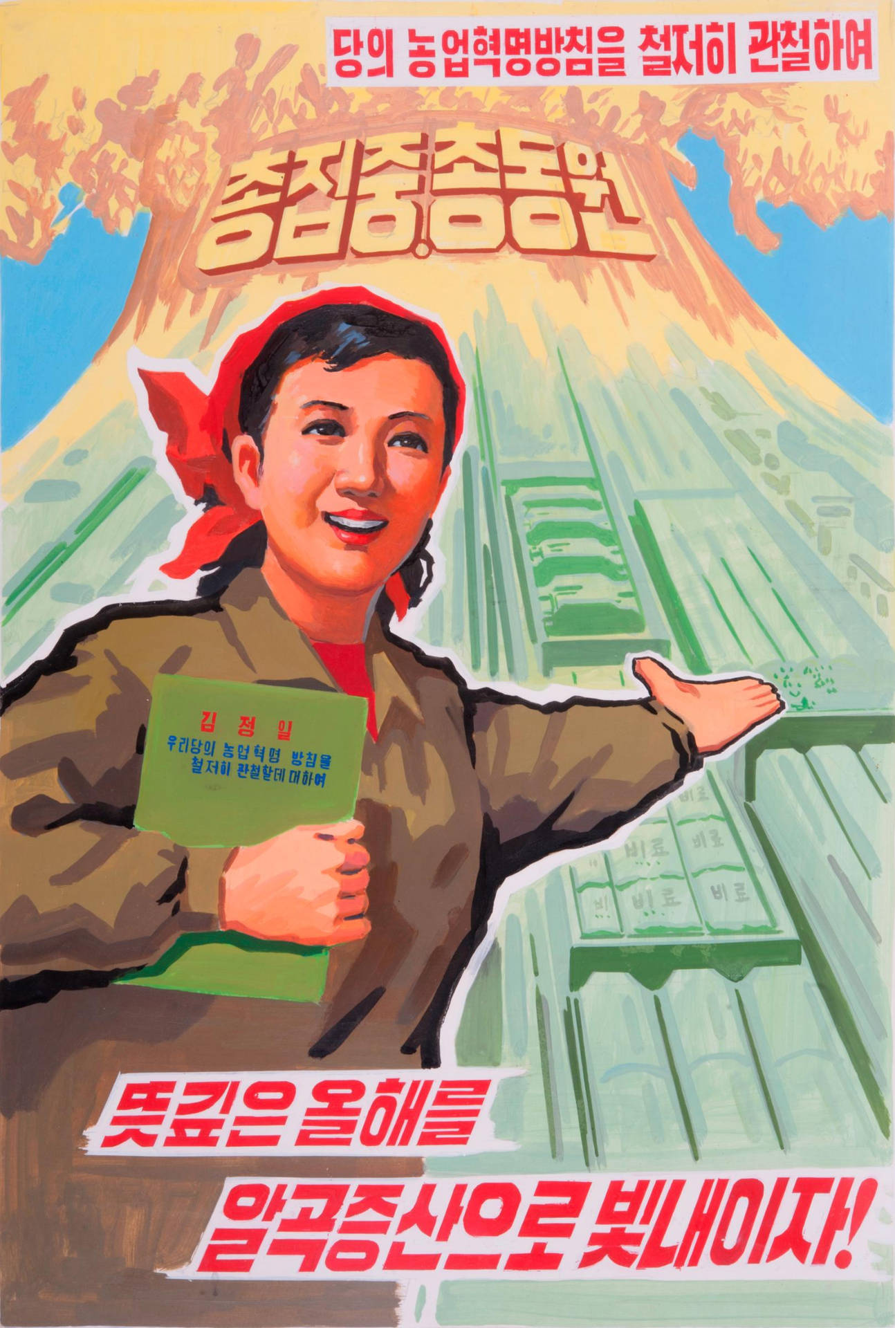 Cartaz De Propaganda Da Coreia Do Norte Papel de Parede