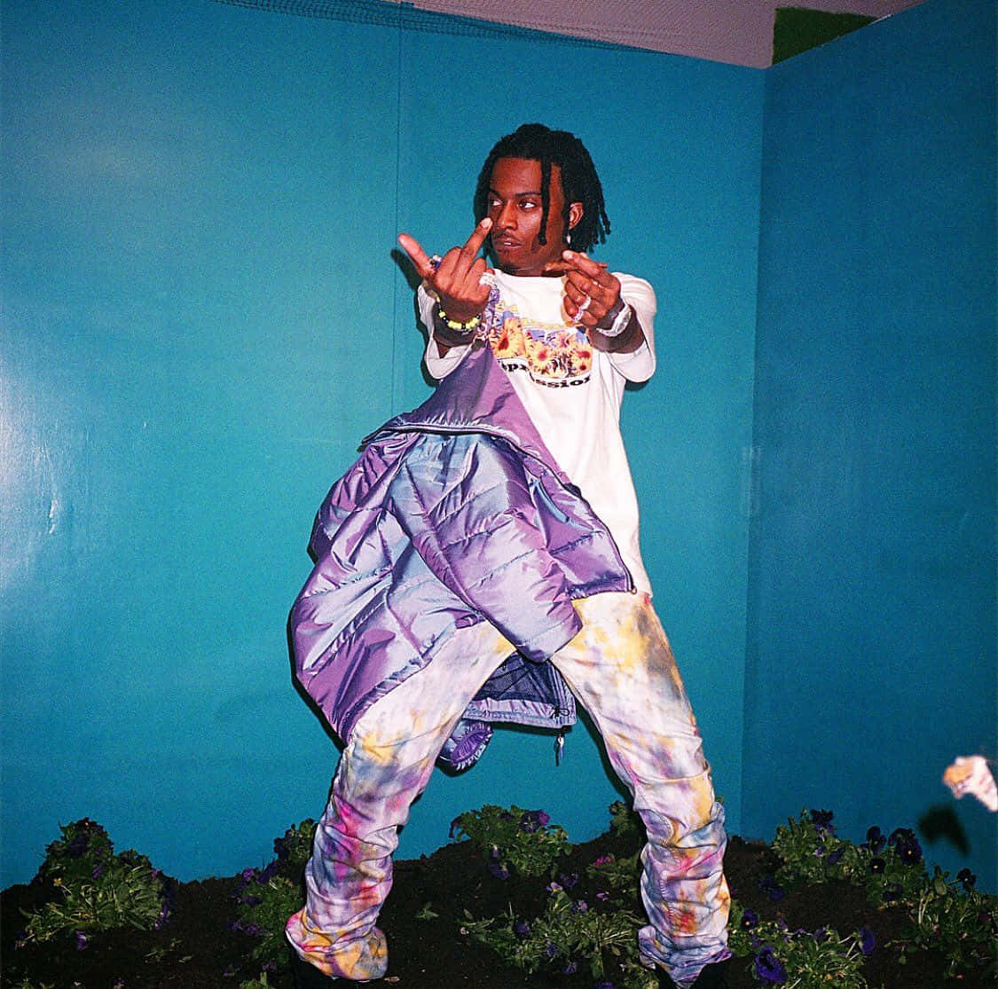 Download Carti Pfp With Puffy Purple Jacket Wallpaper 