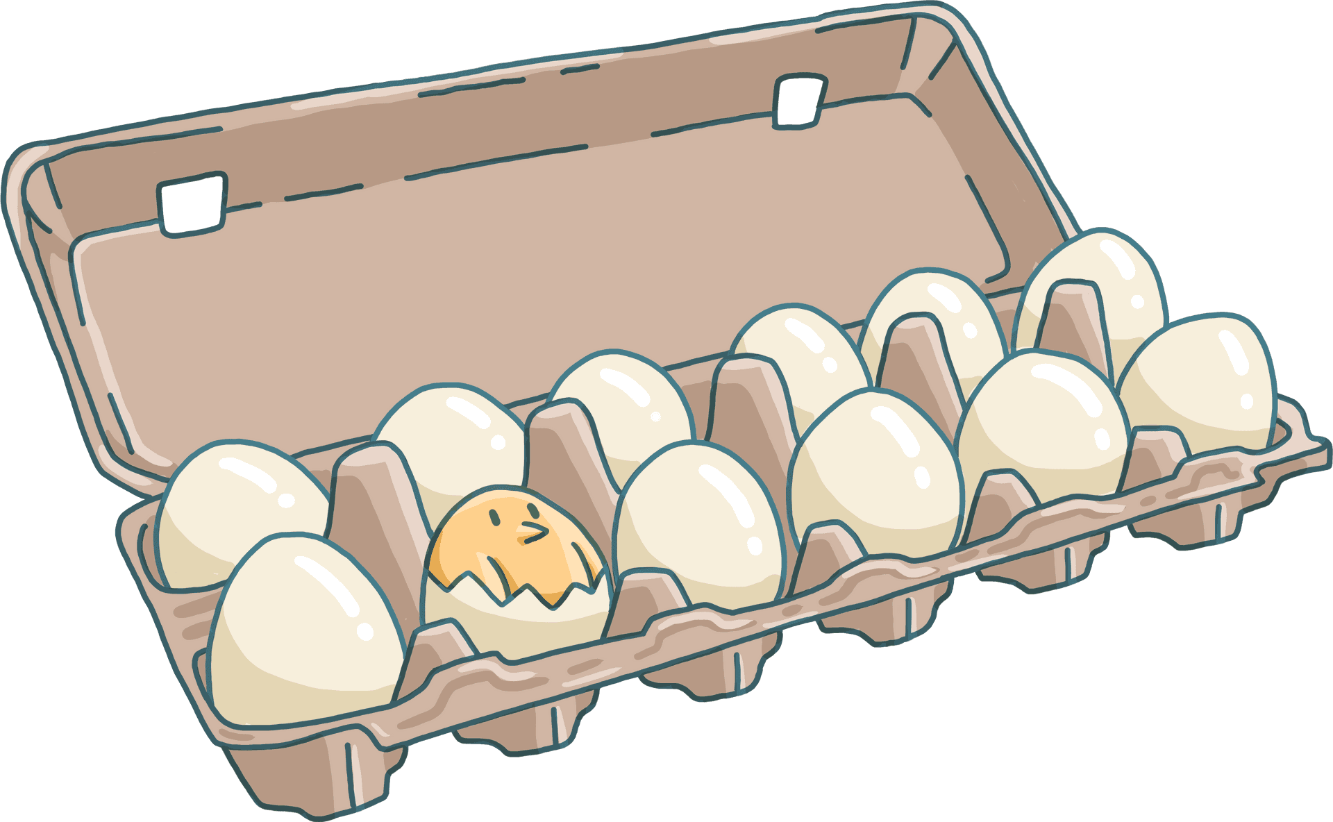 Cartonof Eggswith One Cracked PNG