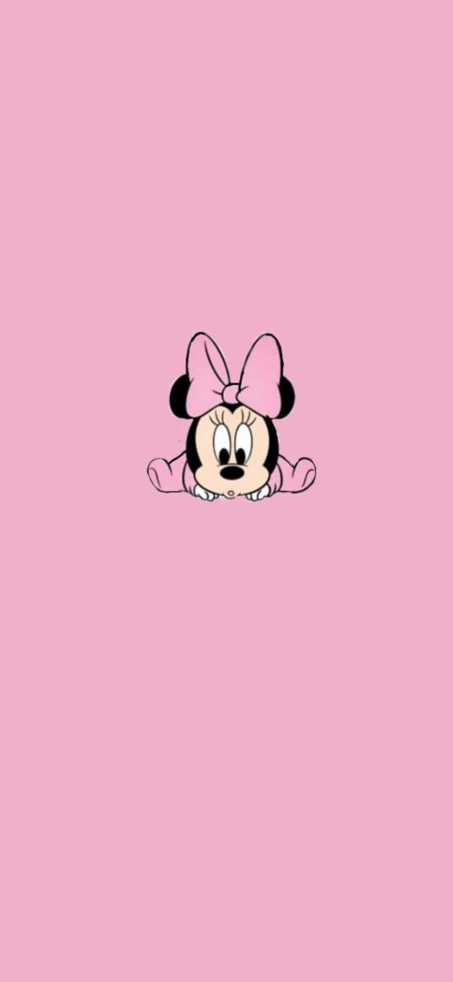 Minnie Mouse On A Pink Background Wallpaper