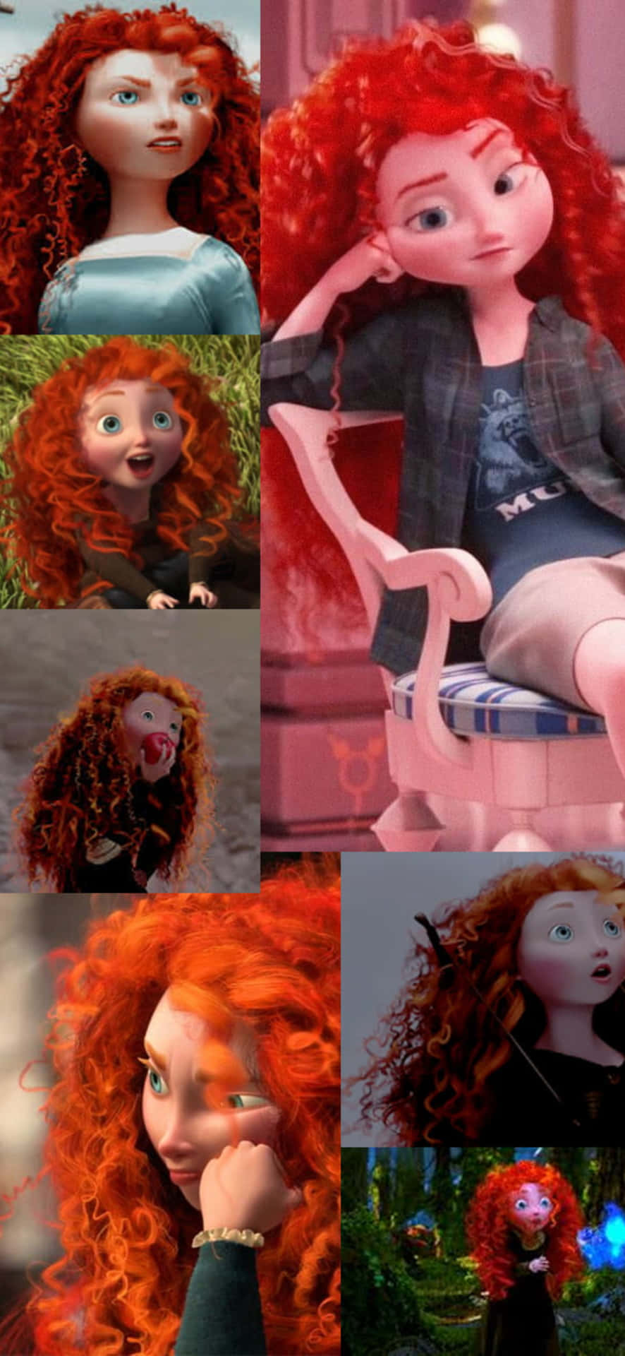 A Collage Of Pictures Of Disney's Brave Wallpaper
