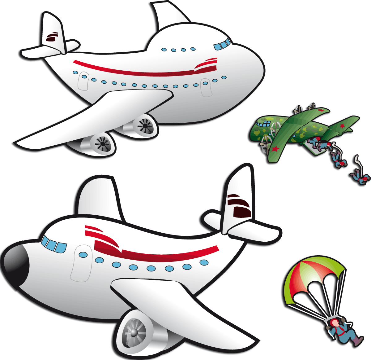 Cartoon Aircraft Collection PNG